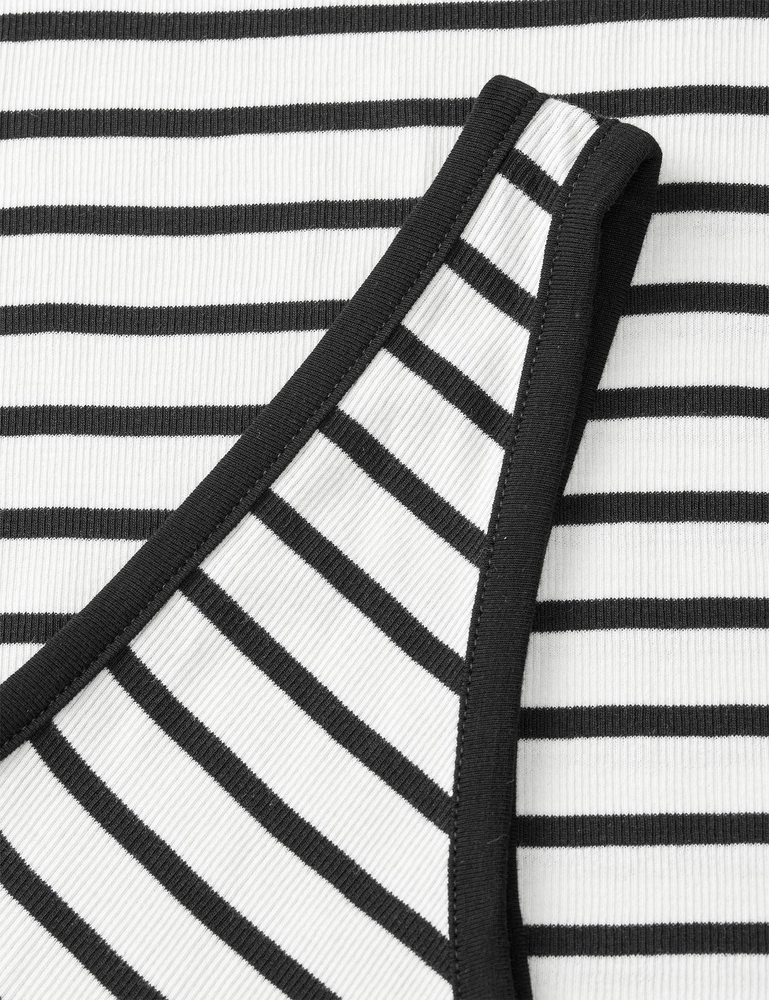 2x2 Cotton Stripe Kitty Top, Vanilla Ice/Black - Image 3