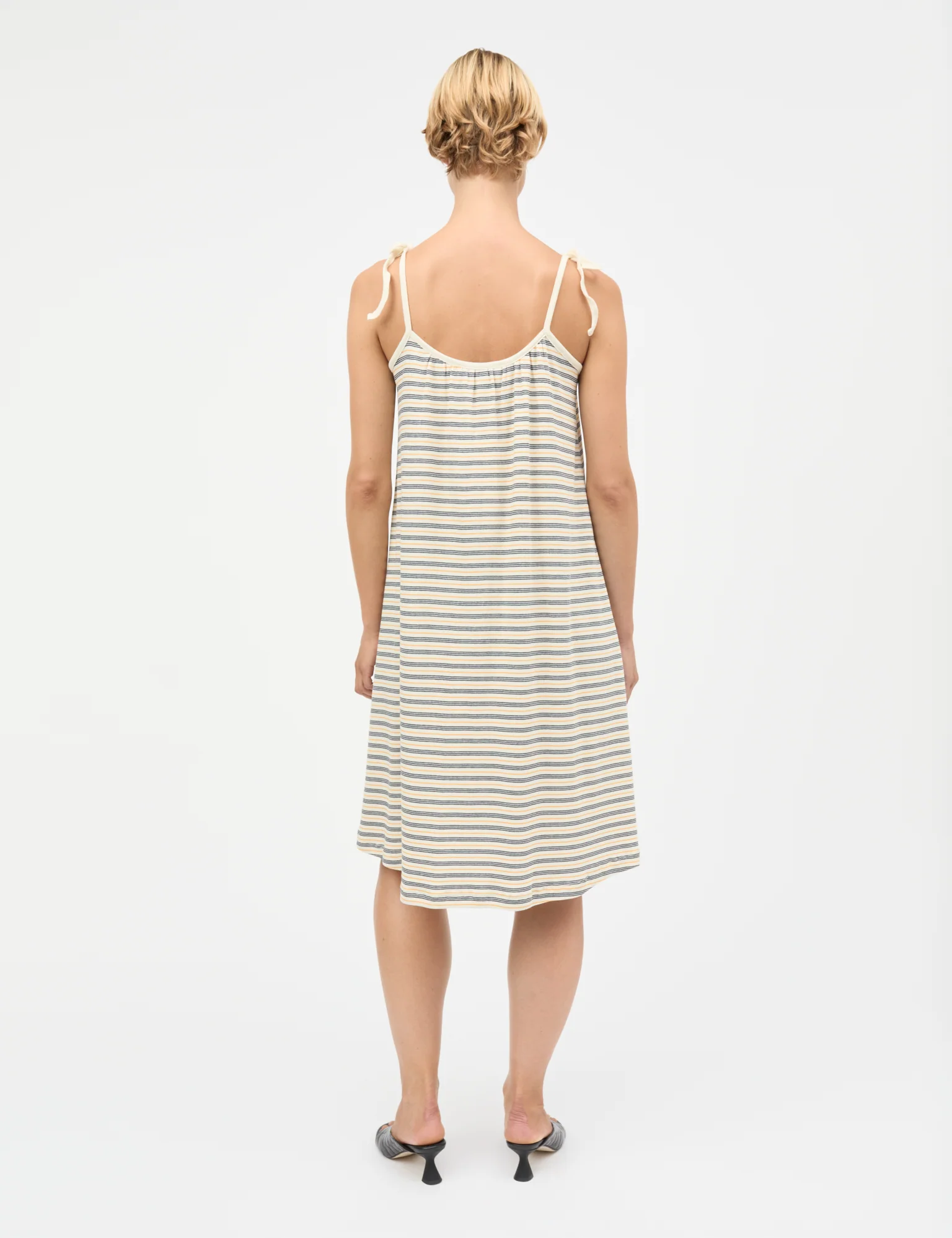 2x2 Cotton Stripe Stine Dress, Vanilla Ice/Sky Captain/Zinnia - Image 3