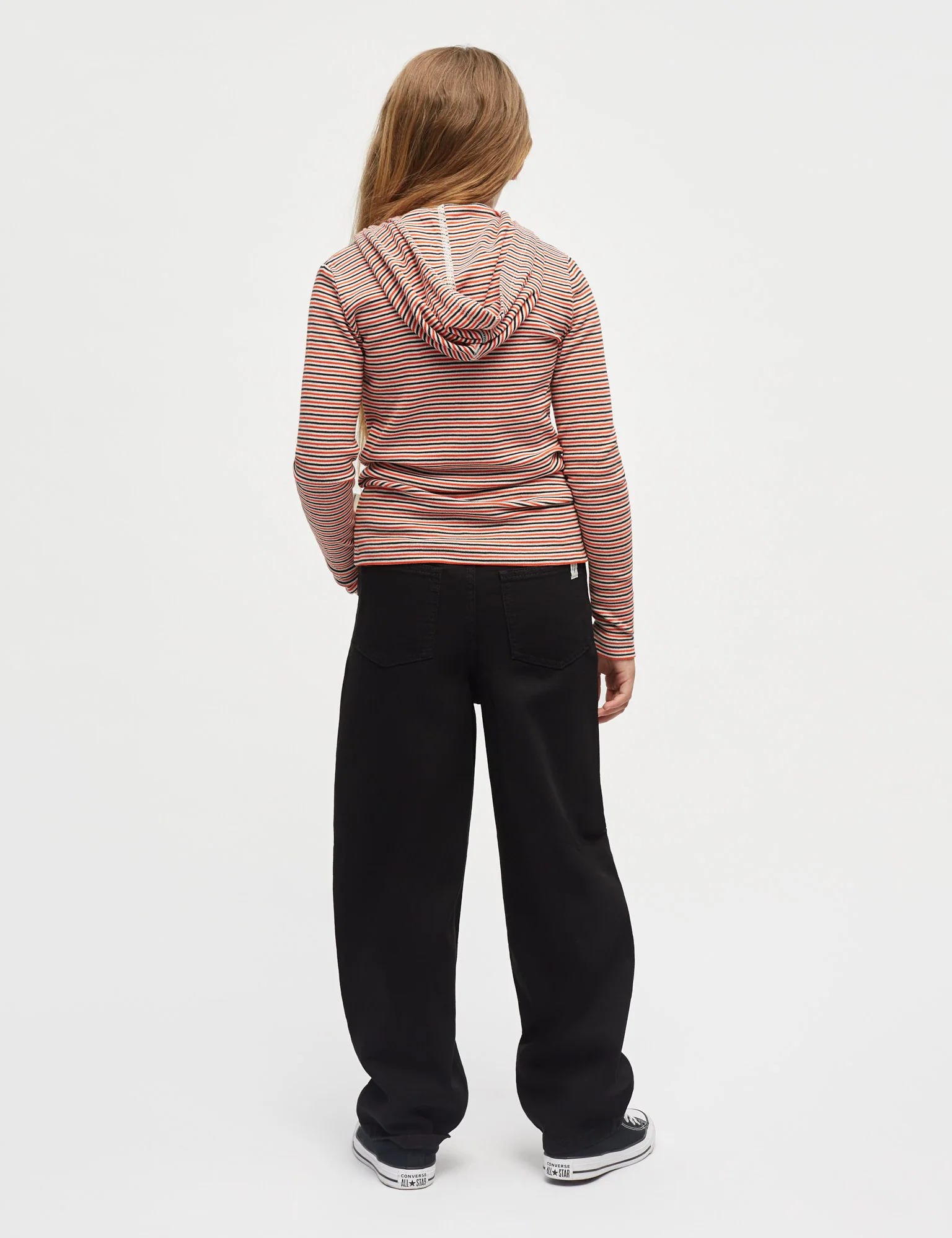 2x2 Cotton Stripe Tally Hoodie, Fiery Red/Vanilla Ice - Image 5