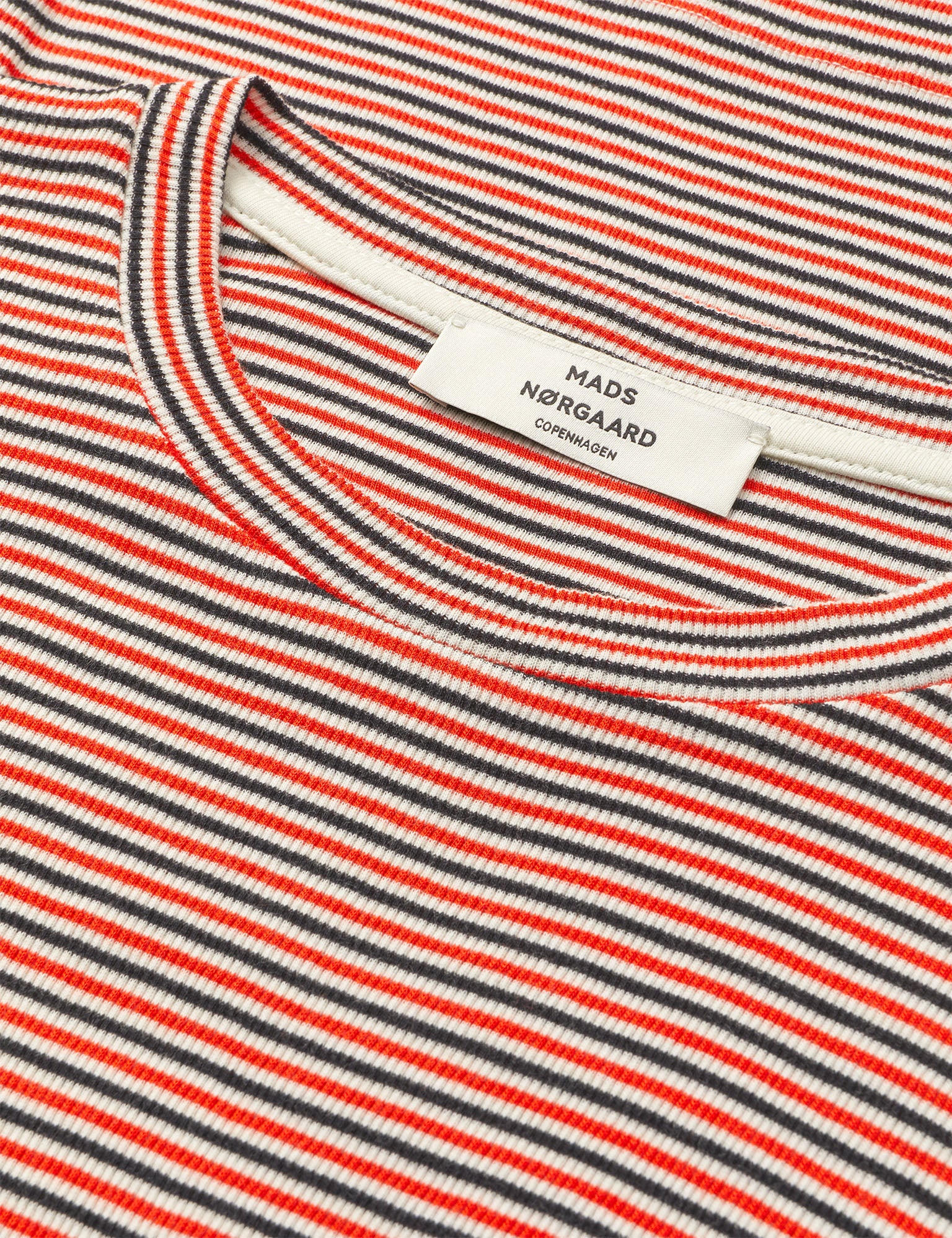 2x2 Cotton Stripe Tuba Tee LS, Fiery Red/Vanilla Ice - Image 3