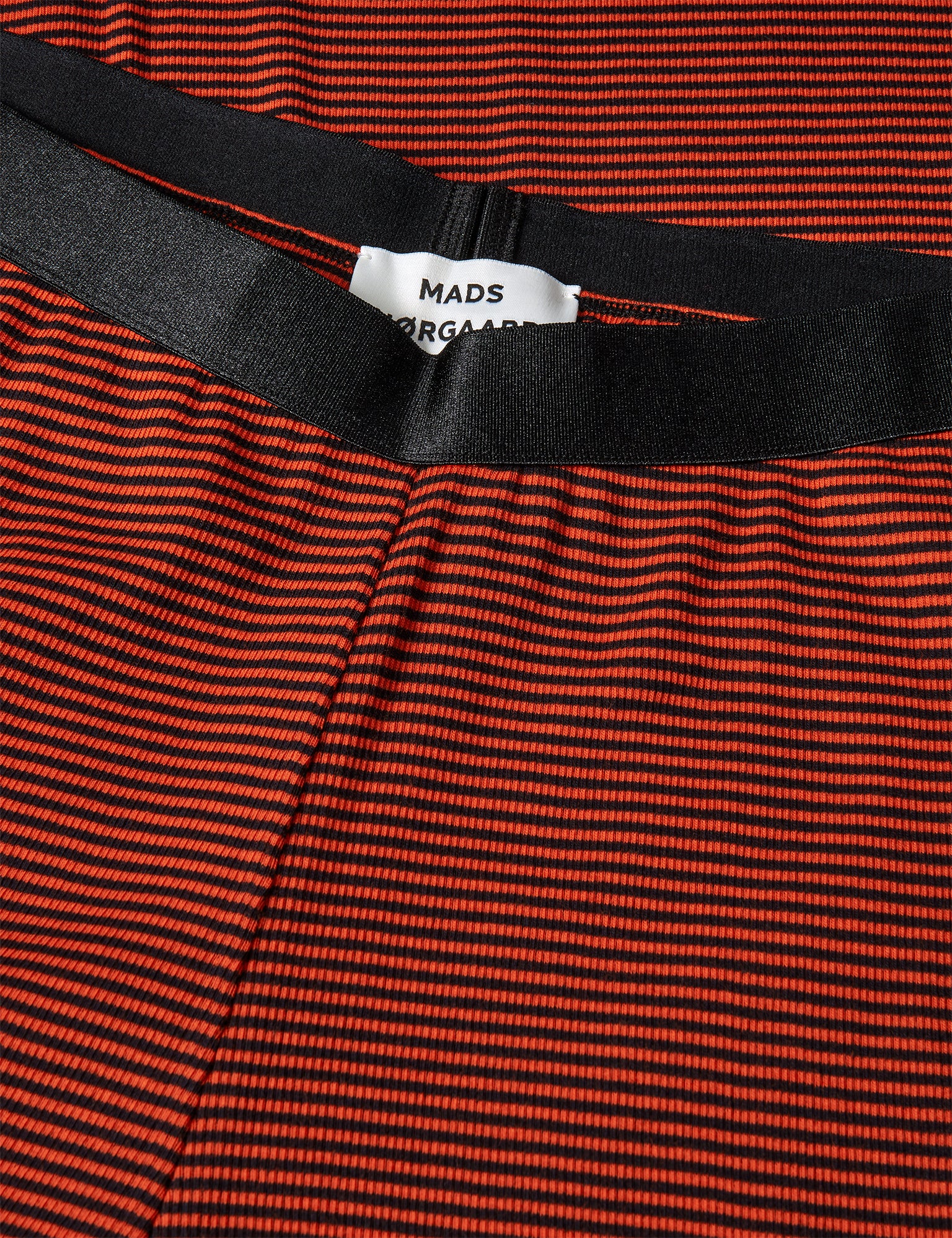2x2 Cotton Stripe Velon Pants, Fiery Red/Black - Image 3