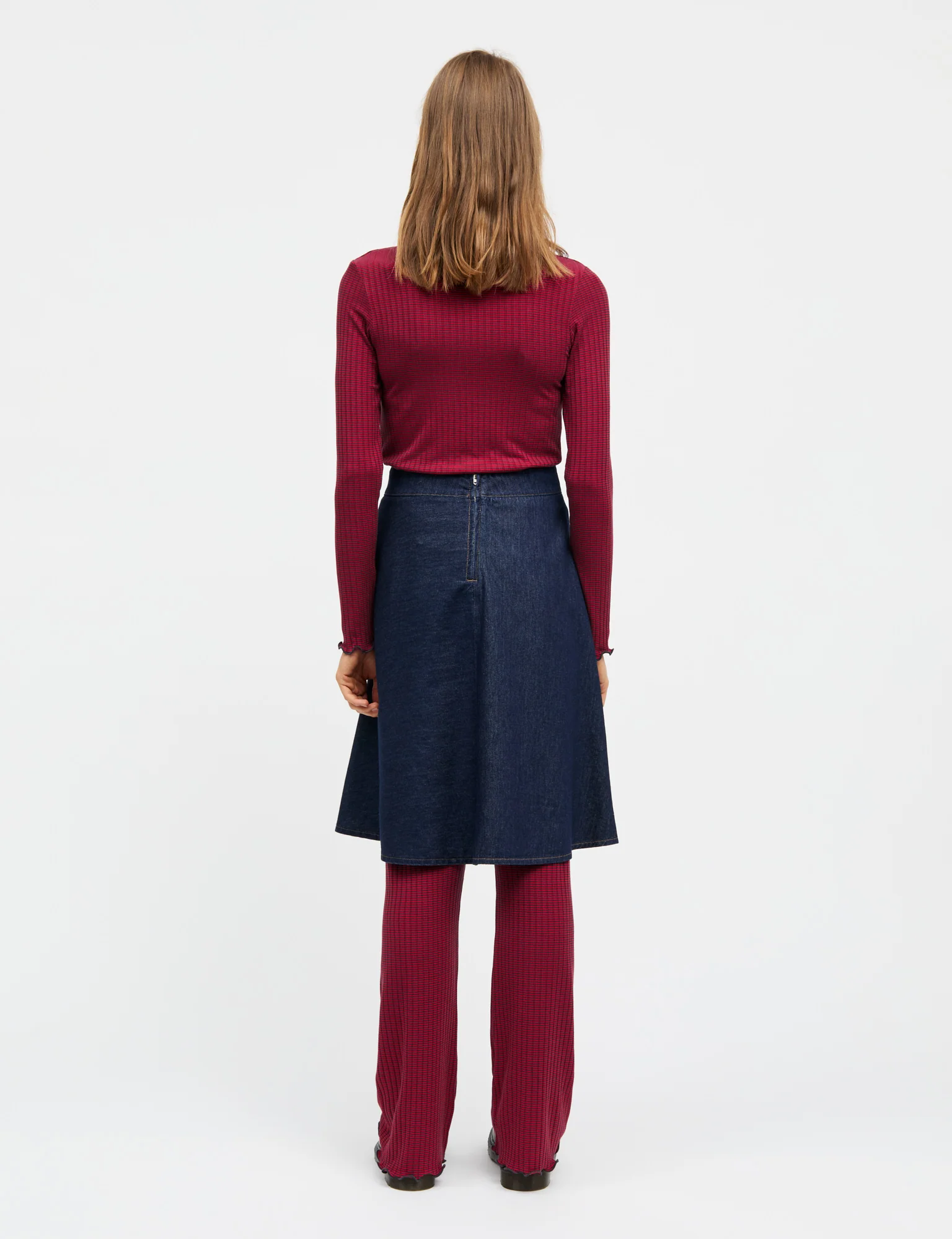 5x5 Stripe Lonnie Pants, Parisian Night/High Risk Red - Image 3