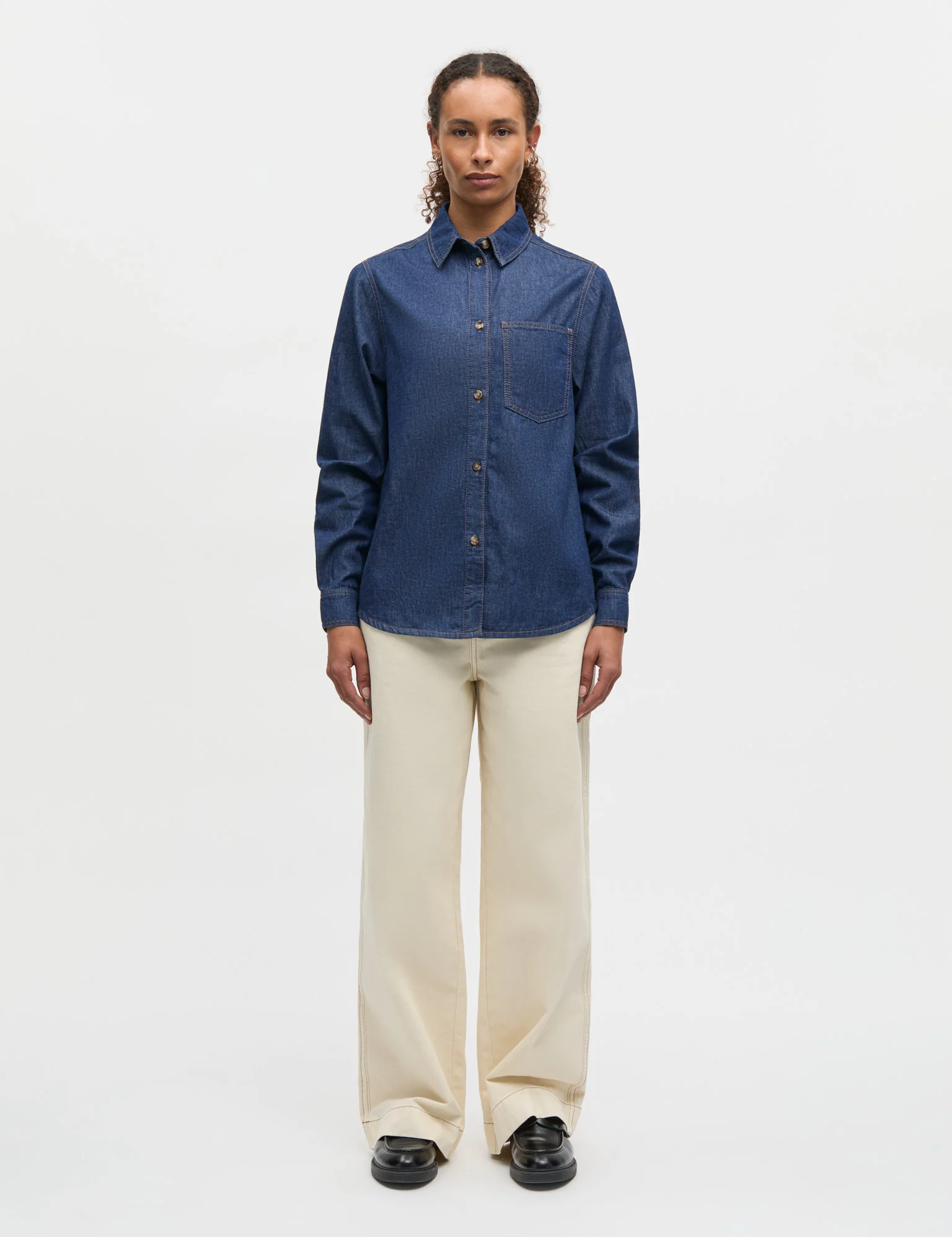 Air Denim Crani Shirt, Mid Blue Denim - Image 2