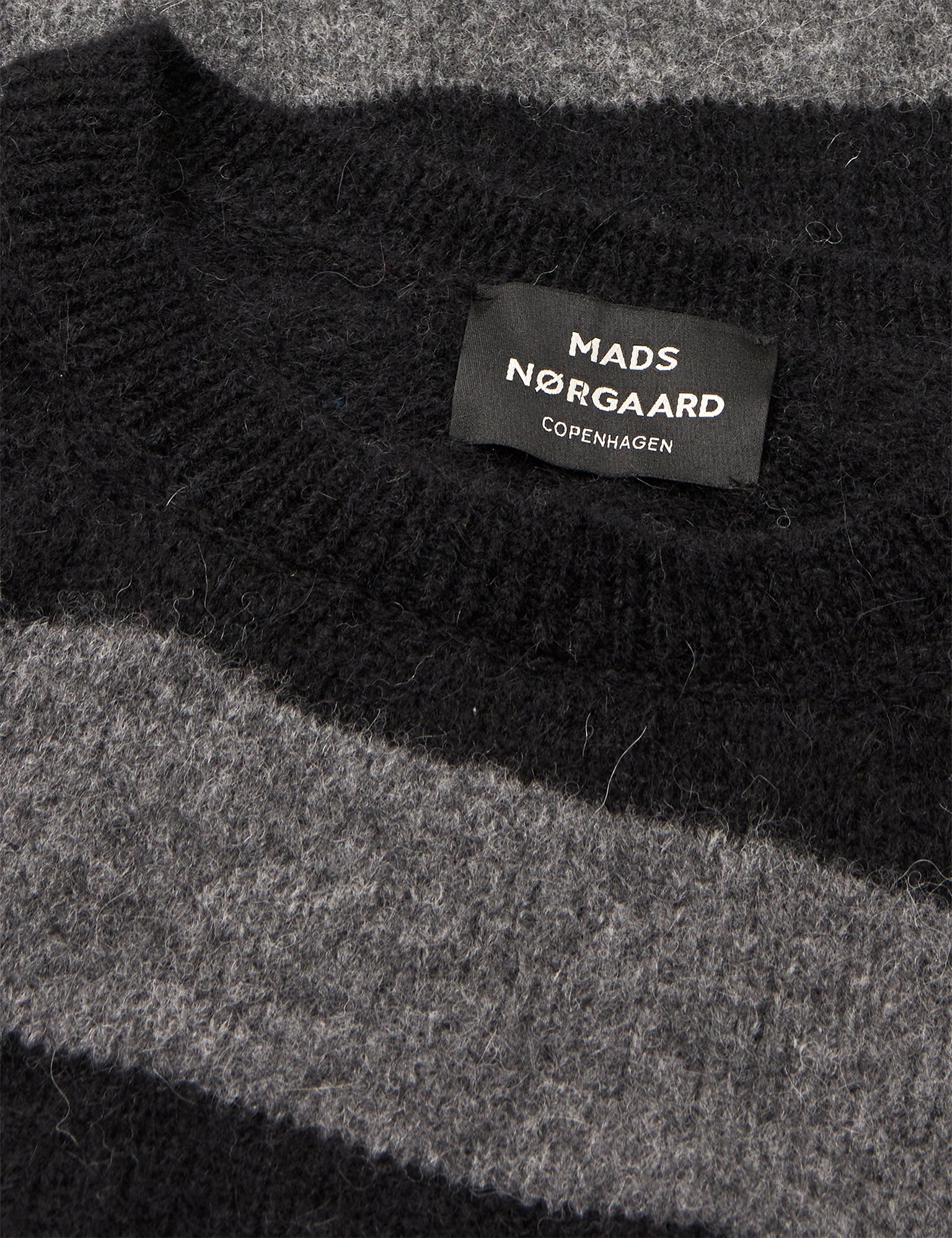 Alpaca Vilhelm Stripe Knit, Black/Asphalt - Image 3