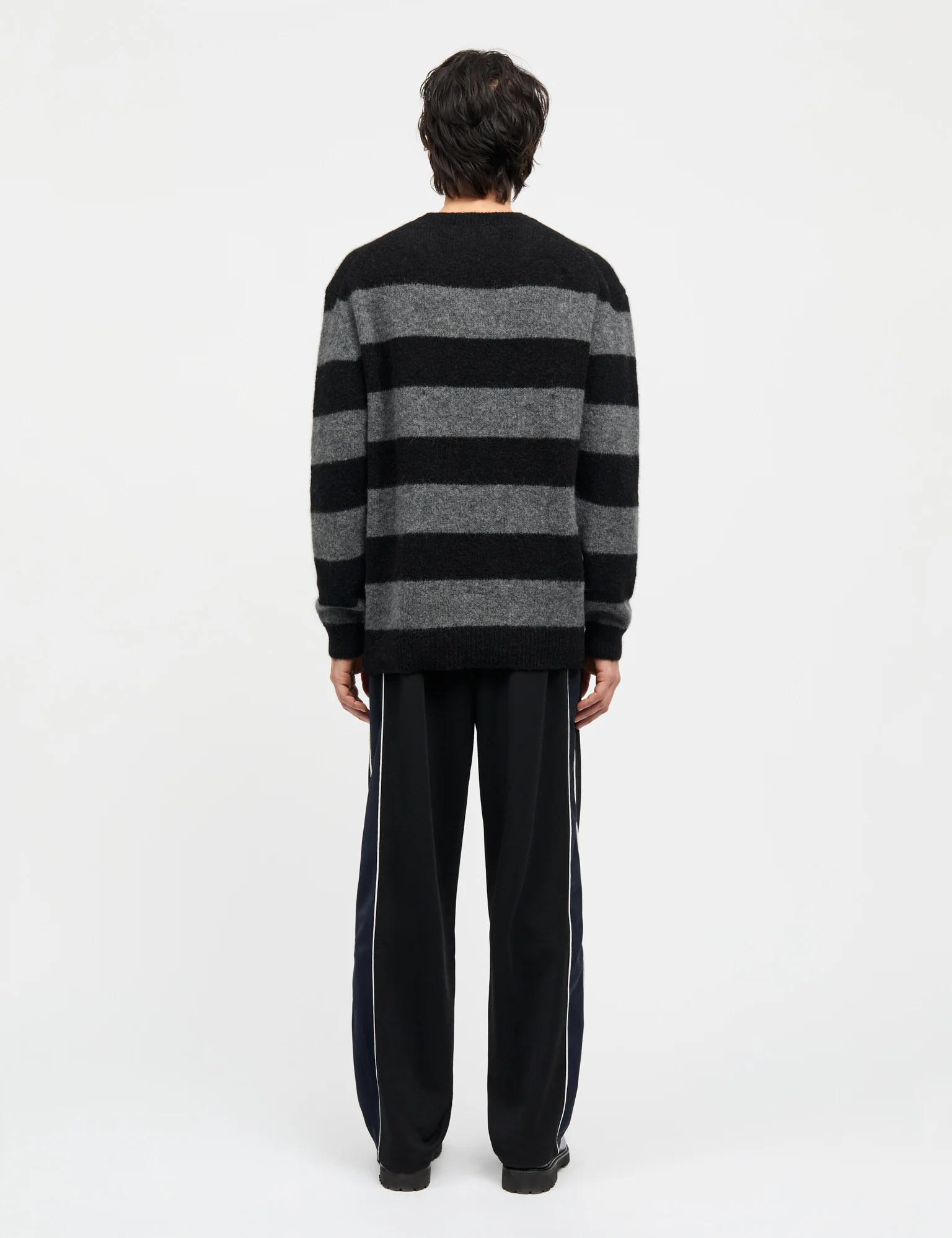 Alpaca Vilhelm Stripe Knit, Black/Asphalt - Image 4