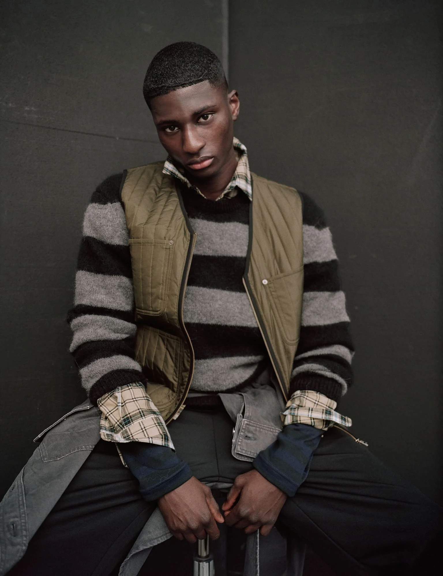 Alpaca Vilhelm Stripe Knit, Black/Asphalt - Image 5