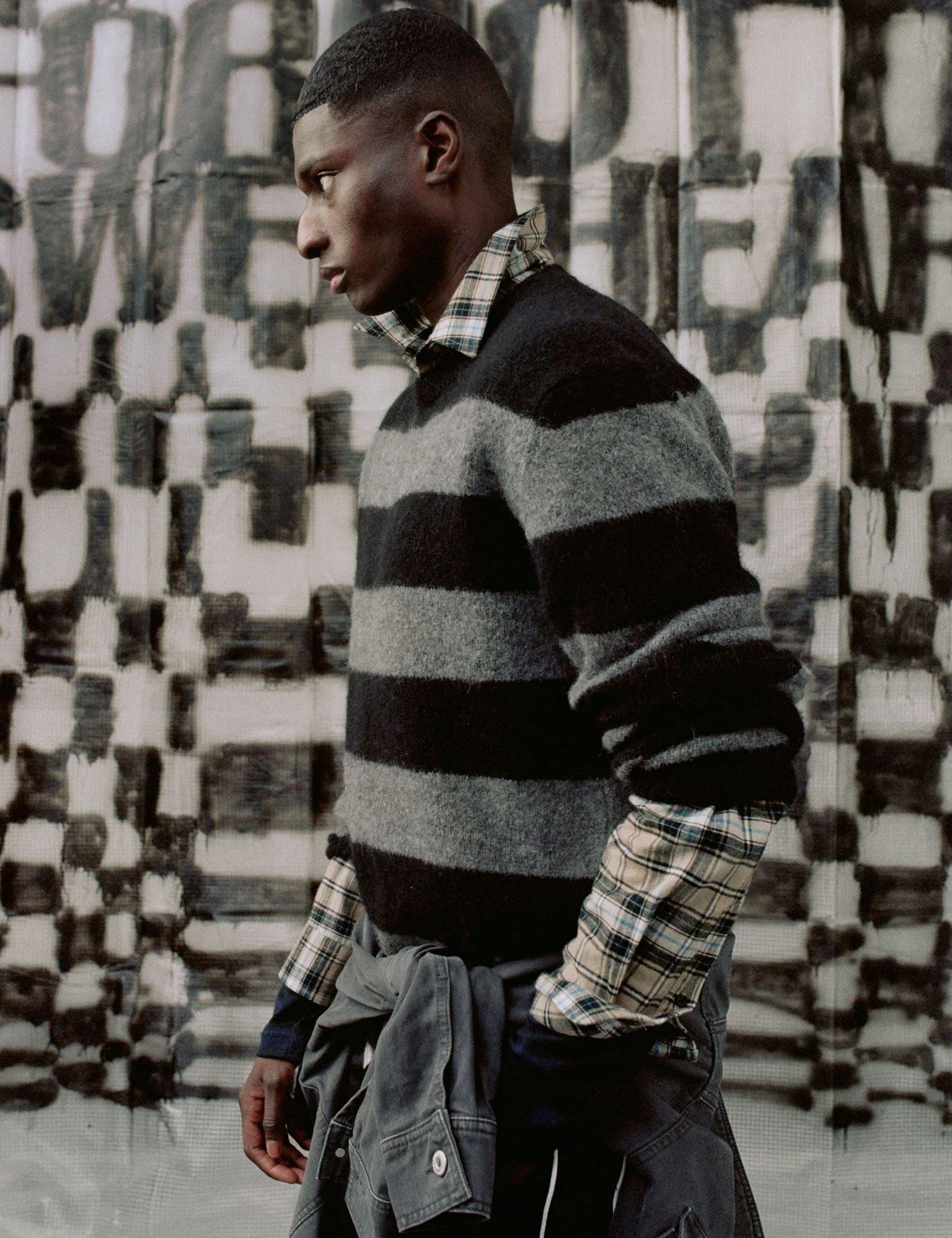 Alpaca Vilhelm Stripe Knit, Black/Asphalt - Image 6