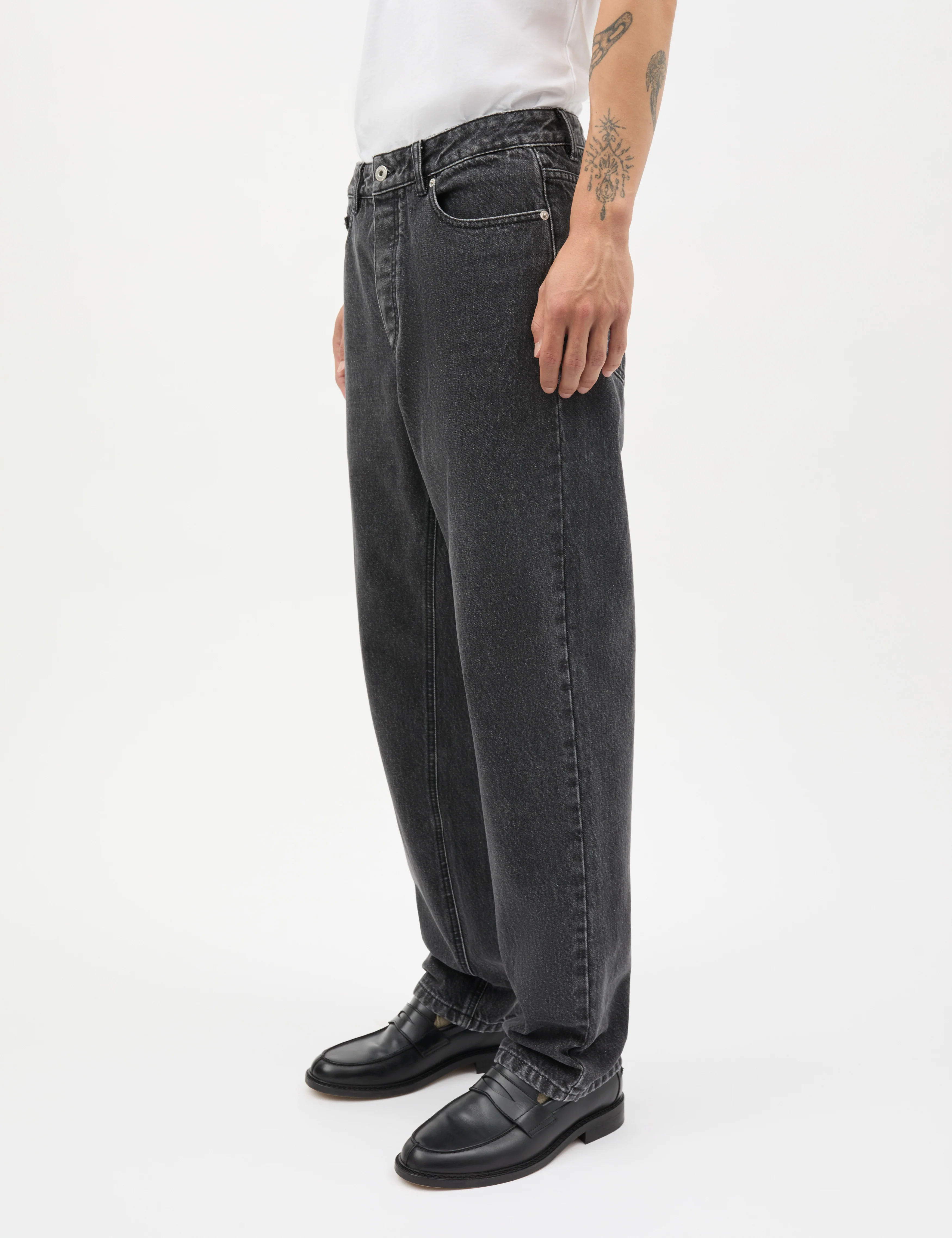 Arizona Black Denim Coen Jeans, Black Grey Stone Wash - Image 4