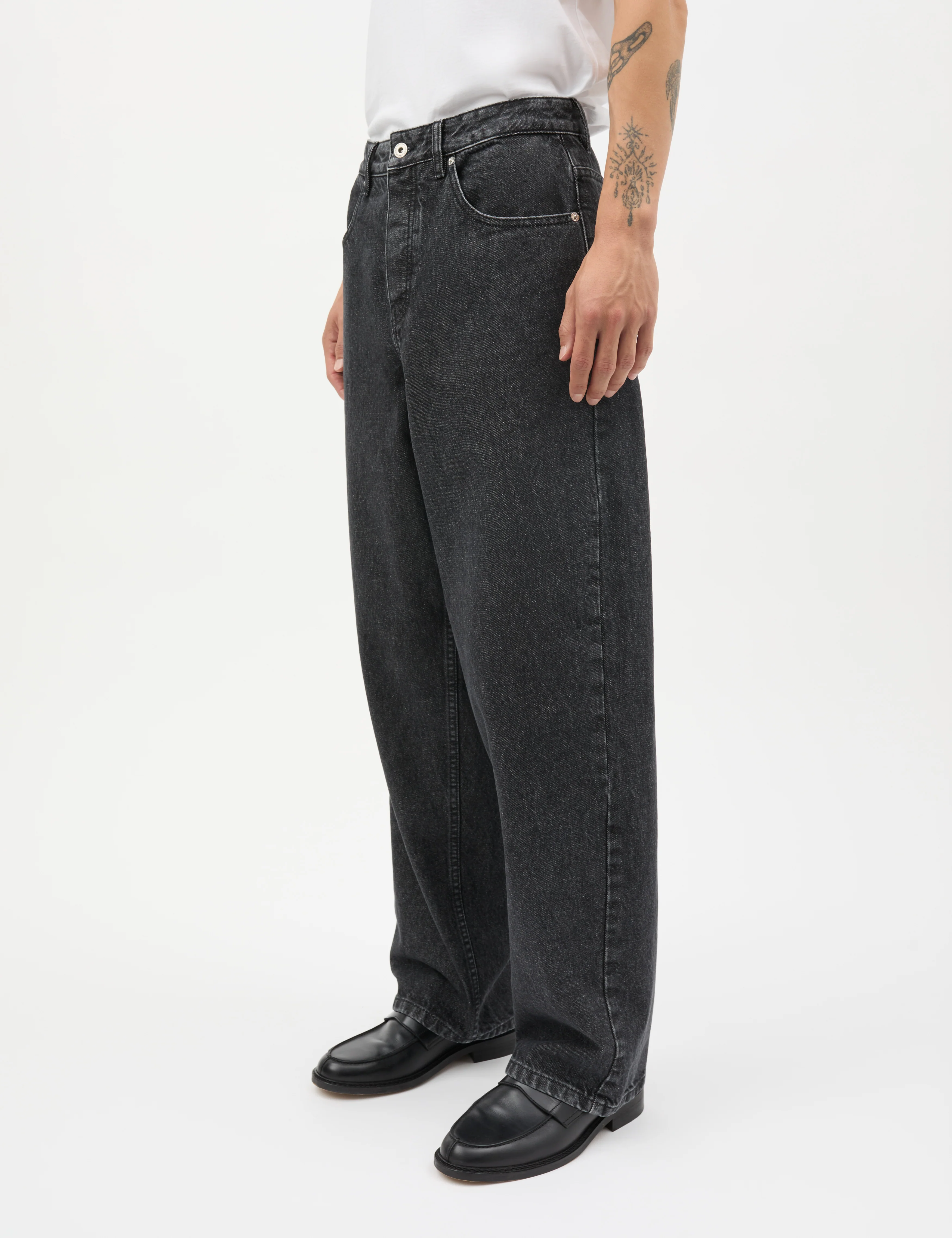 Arizona Black Denim Hannes Jeans, Black Grey Stone Wash - Image 3