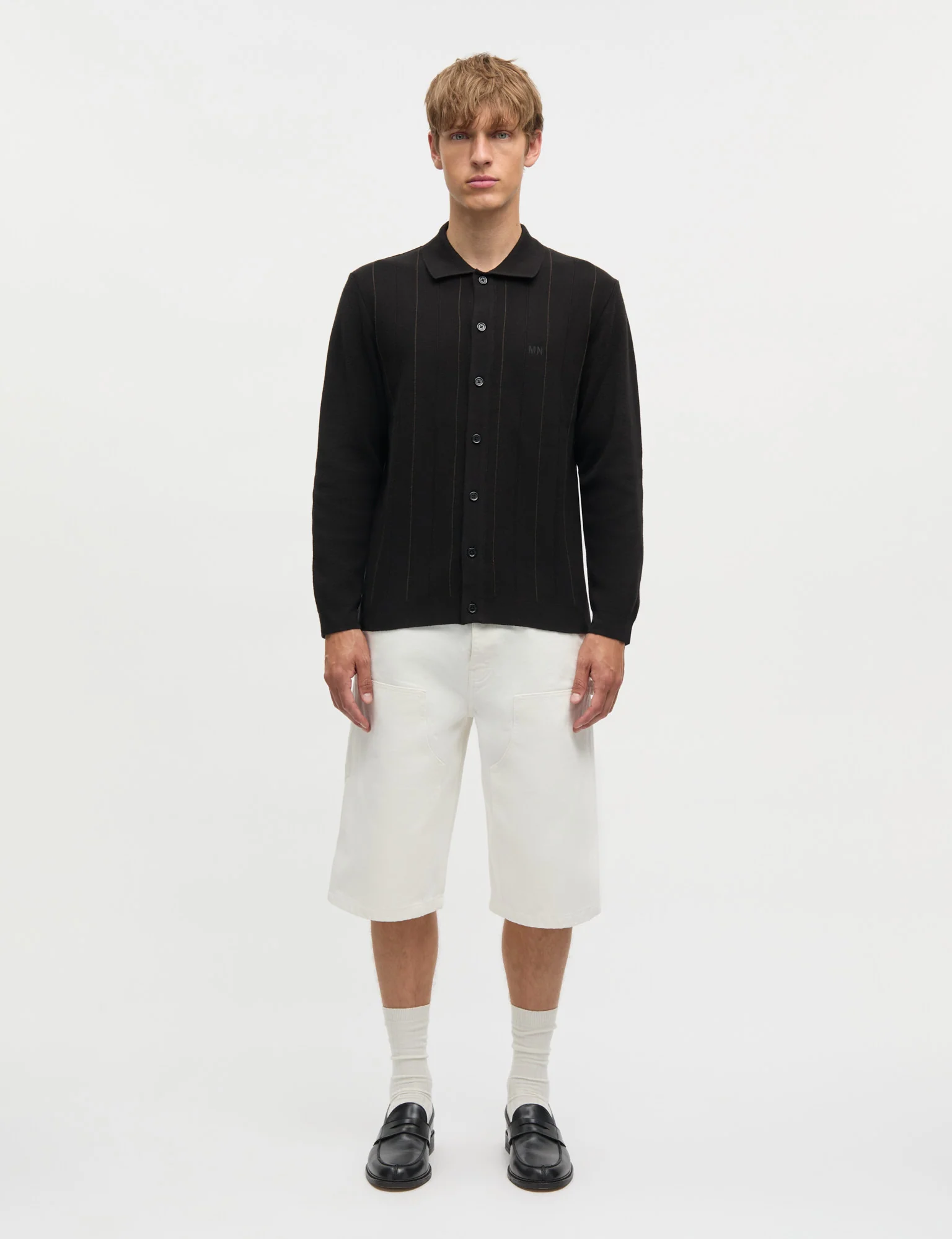 Classy Brando Polo LS Knit, Black - Image 2