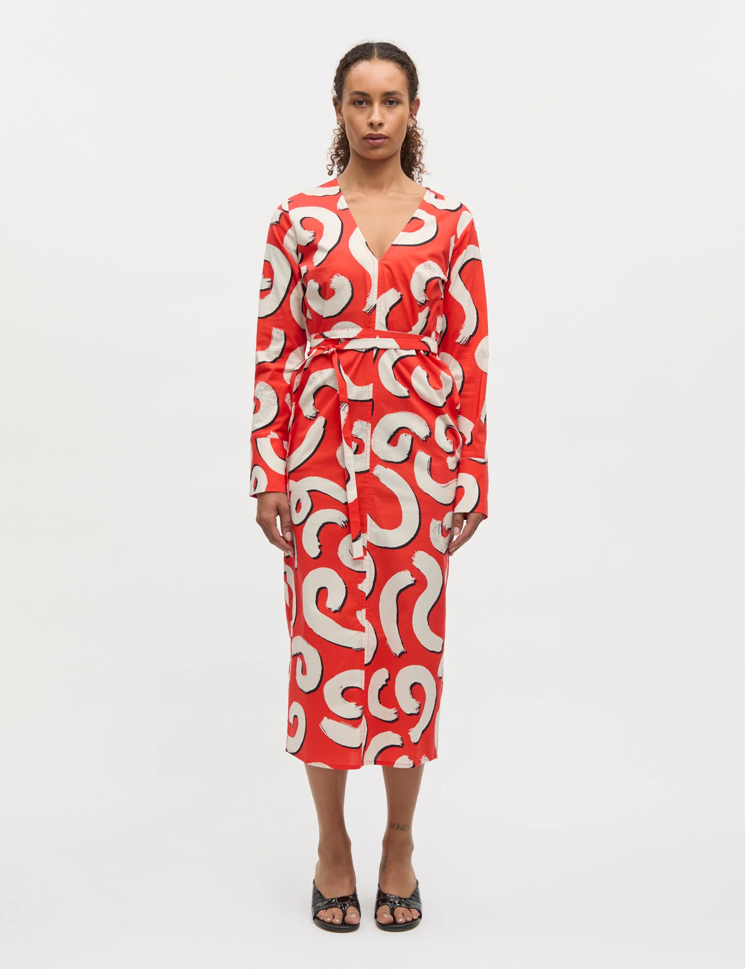 Colleen Oda Dress AOP, Swirl AOP/Fiery Red - Image 2