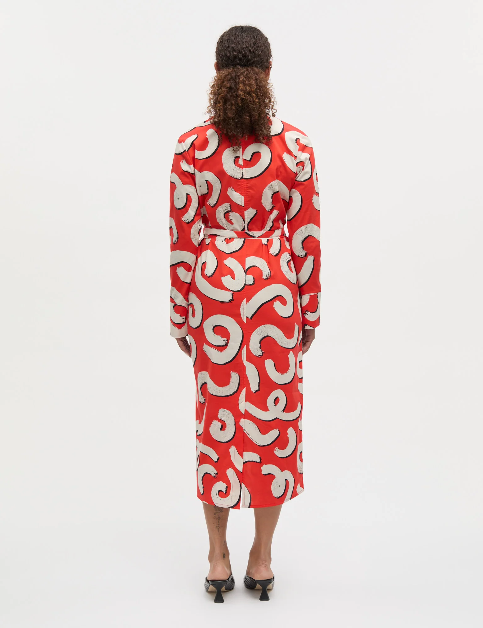 Colleen Oda Dress AOP, Swirl AOP/Fiery Red - Image 4
