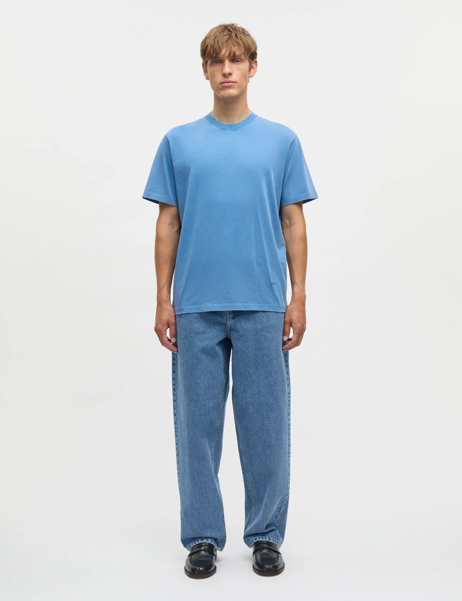 Combed Jersey Dye Thorbjørn Tee, Bright Cobalt - Image 2