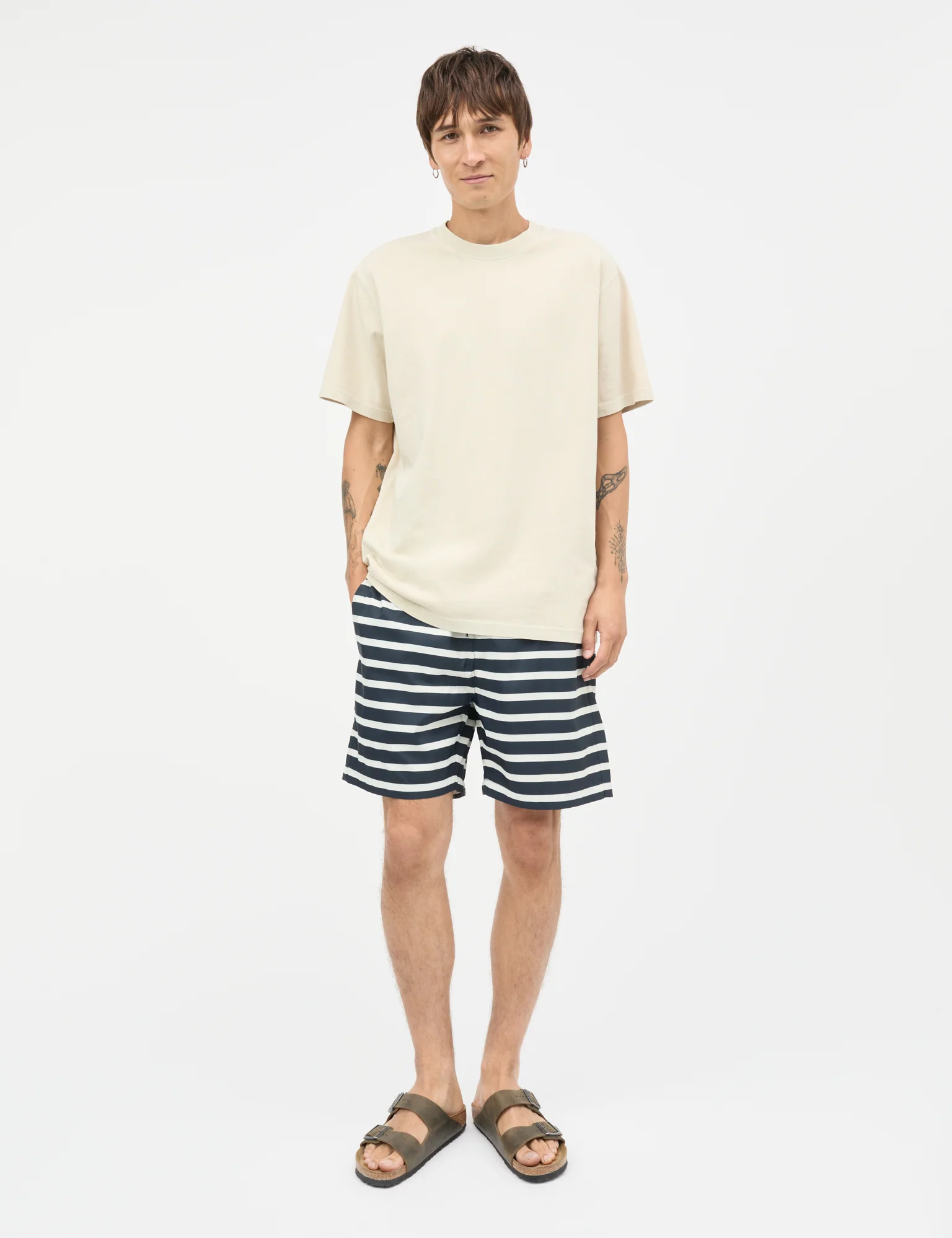 Combed Jersey Dye Thorbjørn Tee, Oatmeal - Image 2