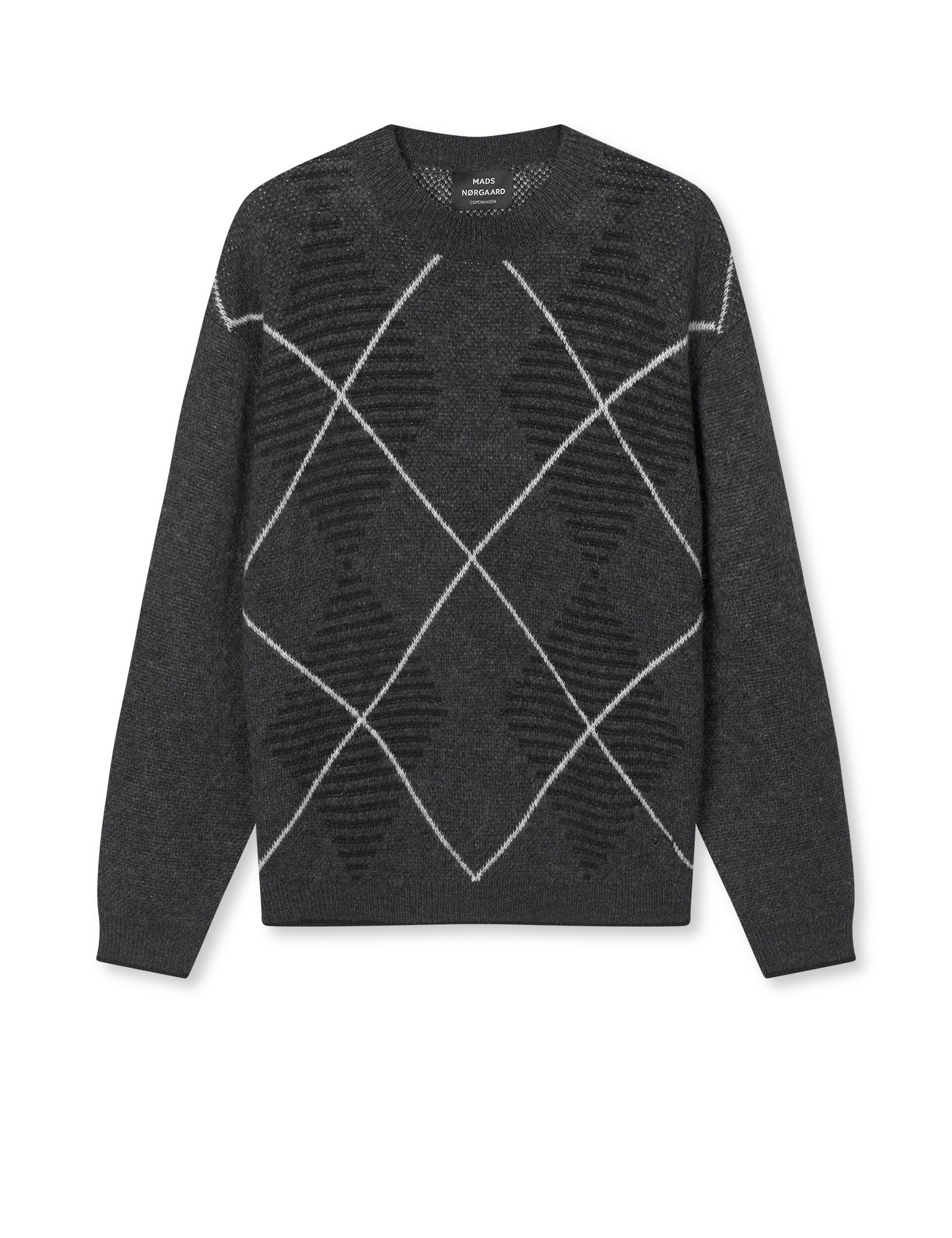 Comfy Wool Adam Argyle Knit, Asphalt - Image 2
