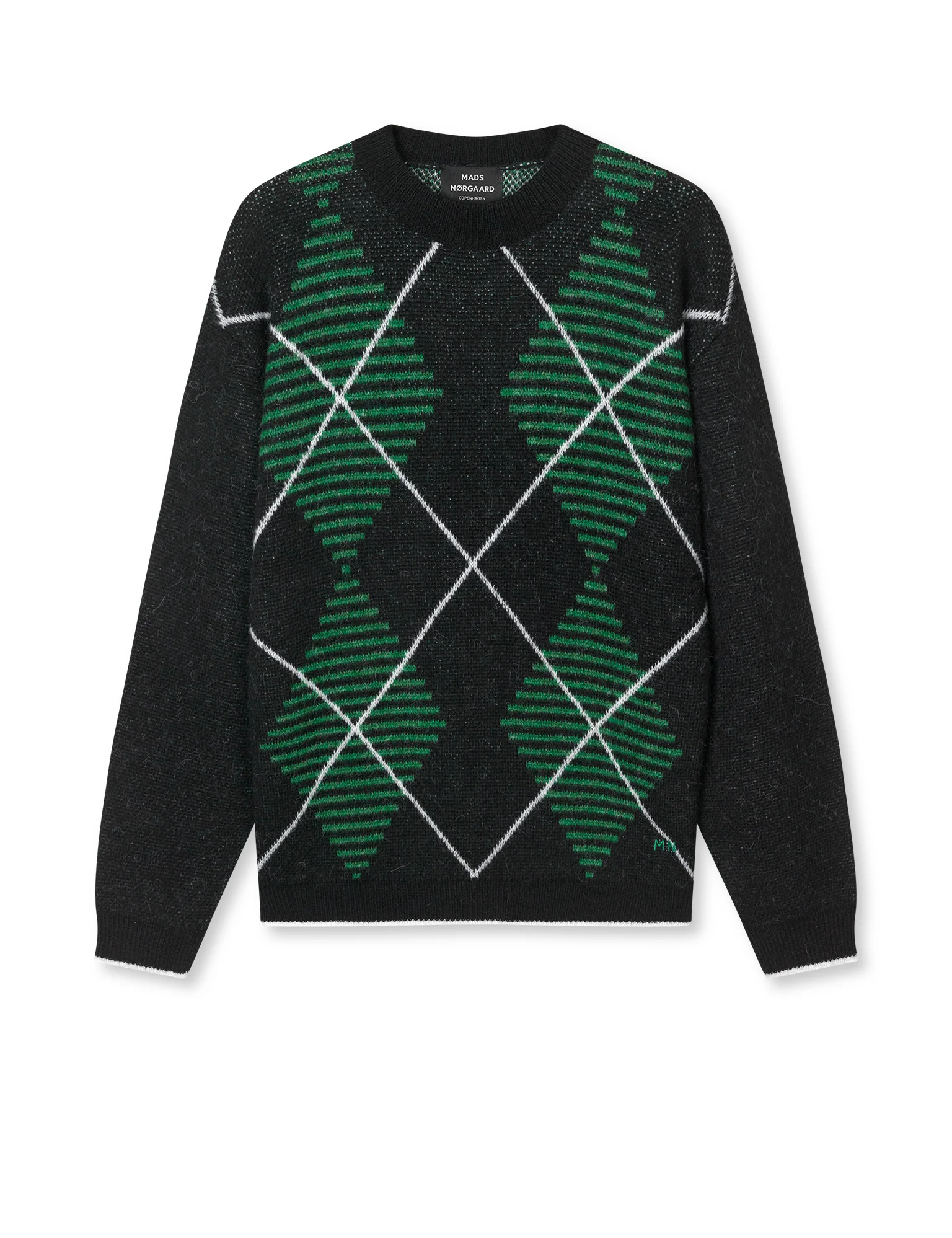 Comfy Wool Adam Argyle Knit, Black - Image 2