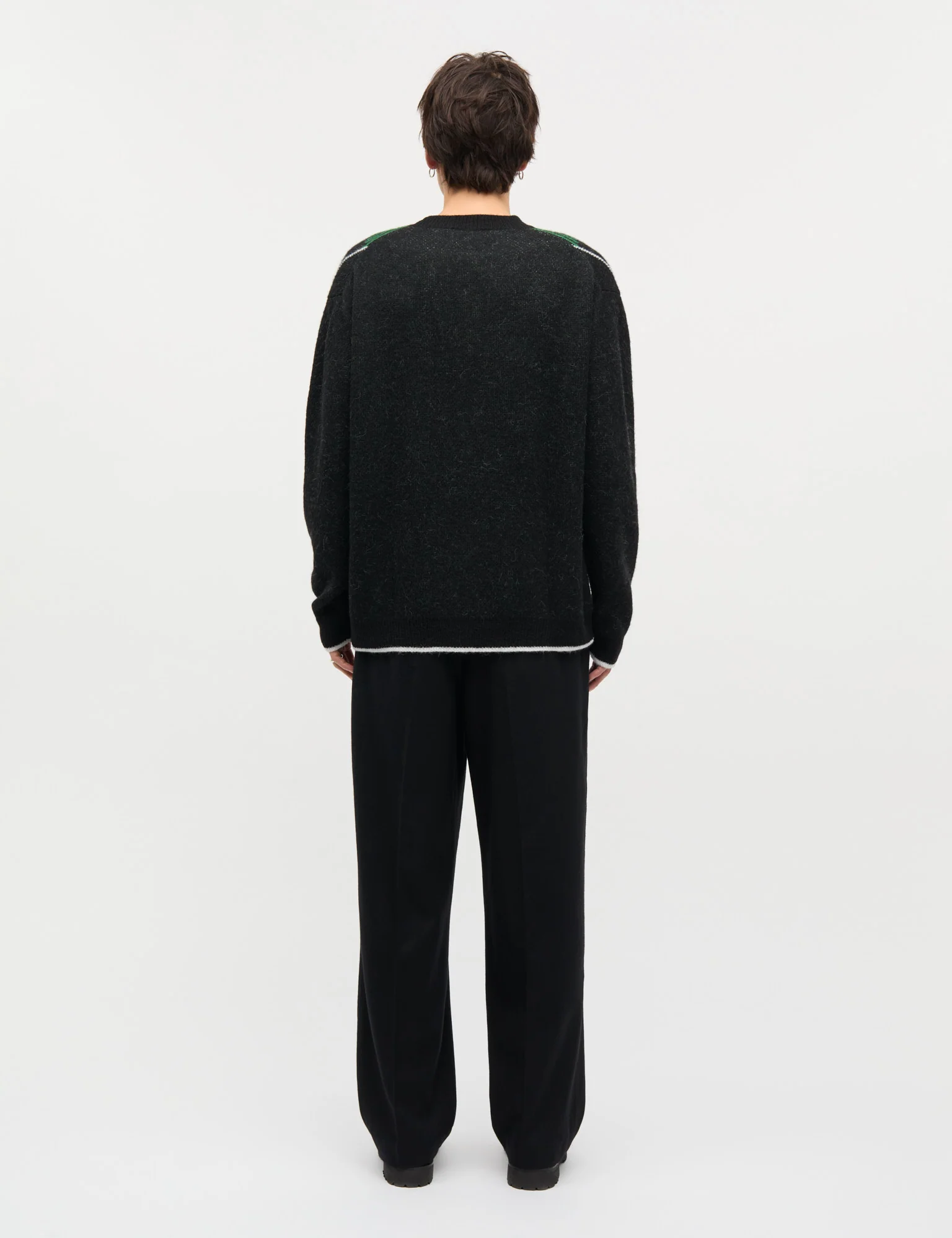 Comfy Wool Adam Argyle Knit, Black - Image 4