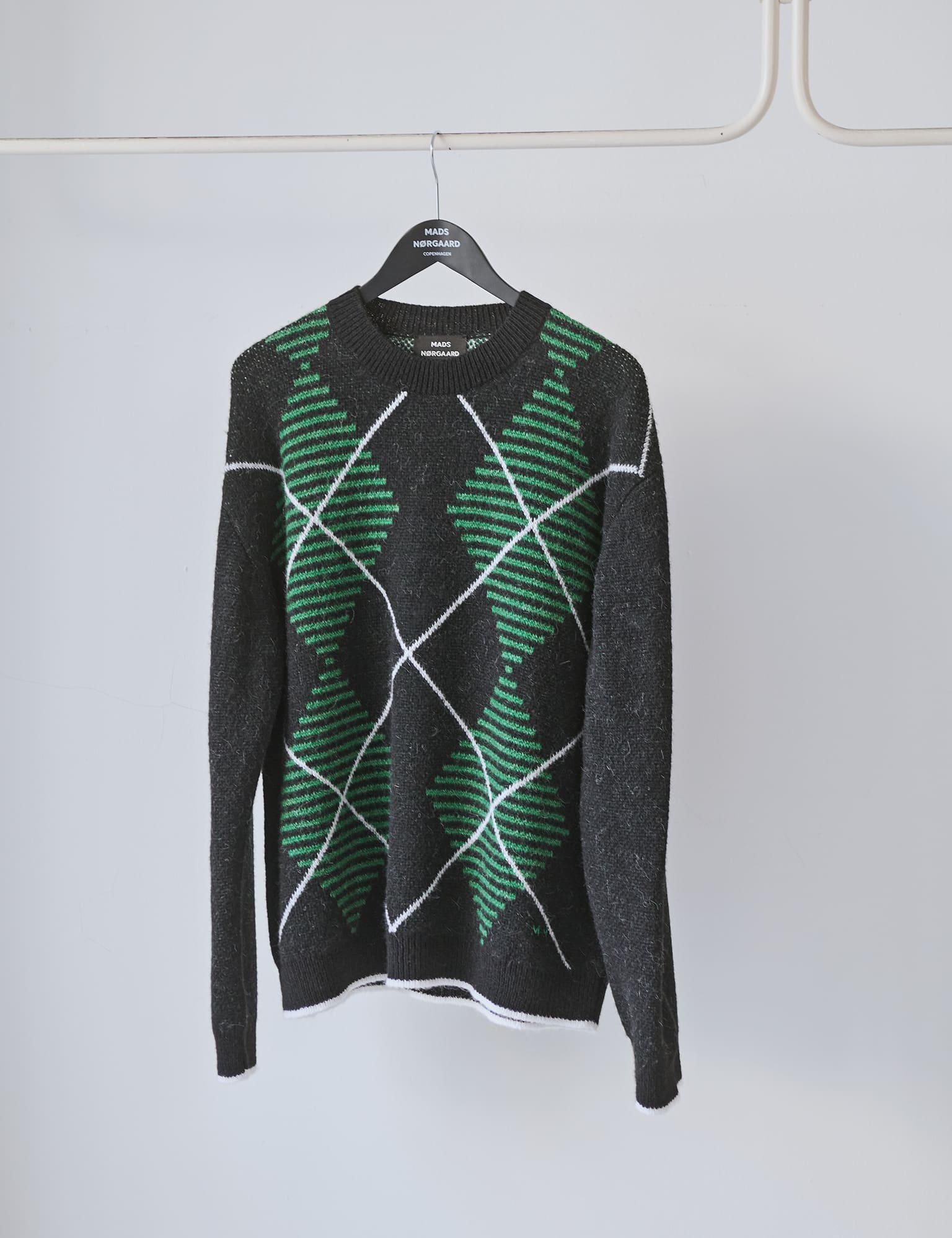 Comfy Wool Adam Argyle Knit, Black - Image 5