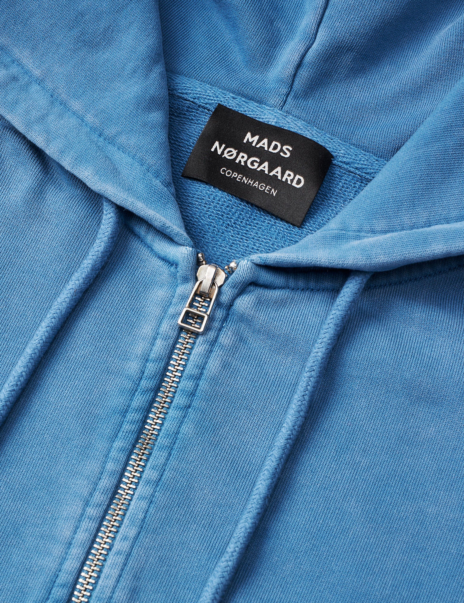 Compact Cotton Zip Hoody, Bright Cobalt - Image 3