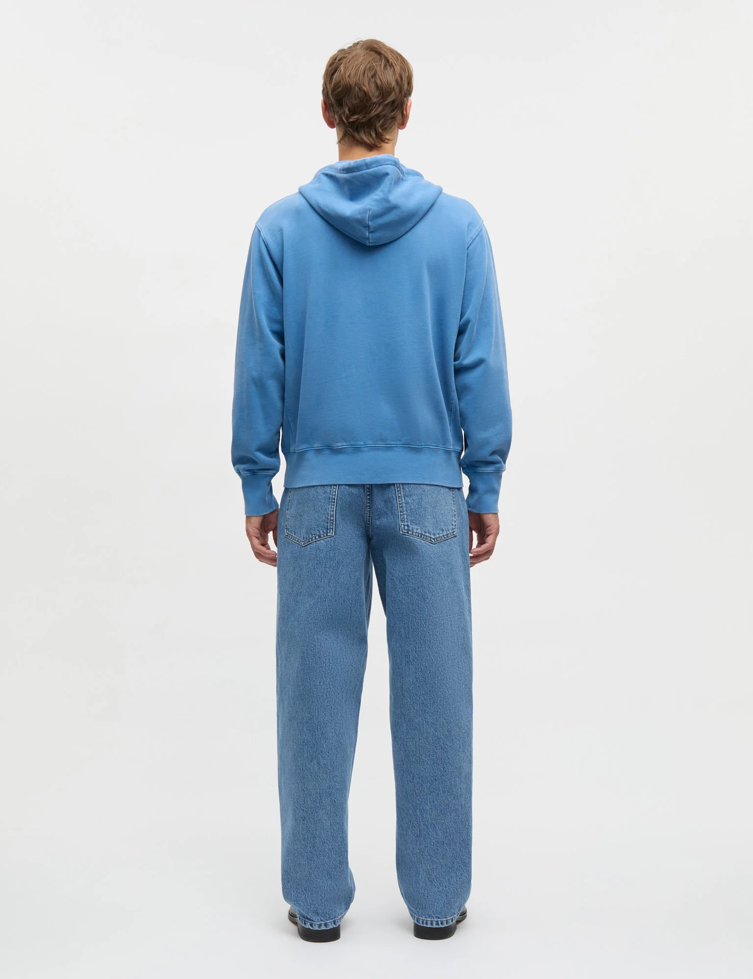 Compact Cotton Zip Hoody, Bright Cobalt - Image 4