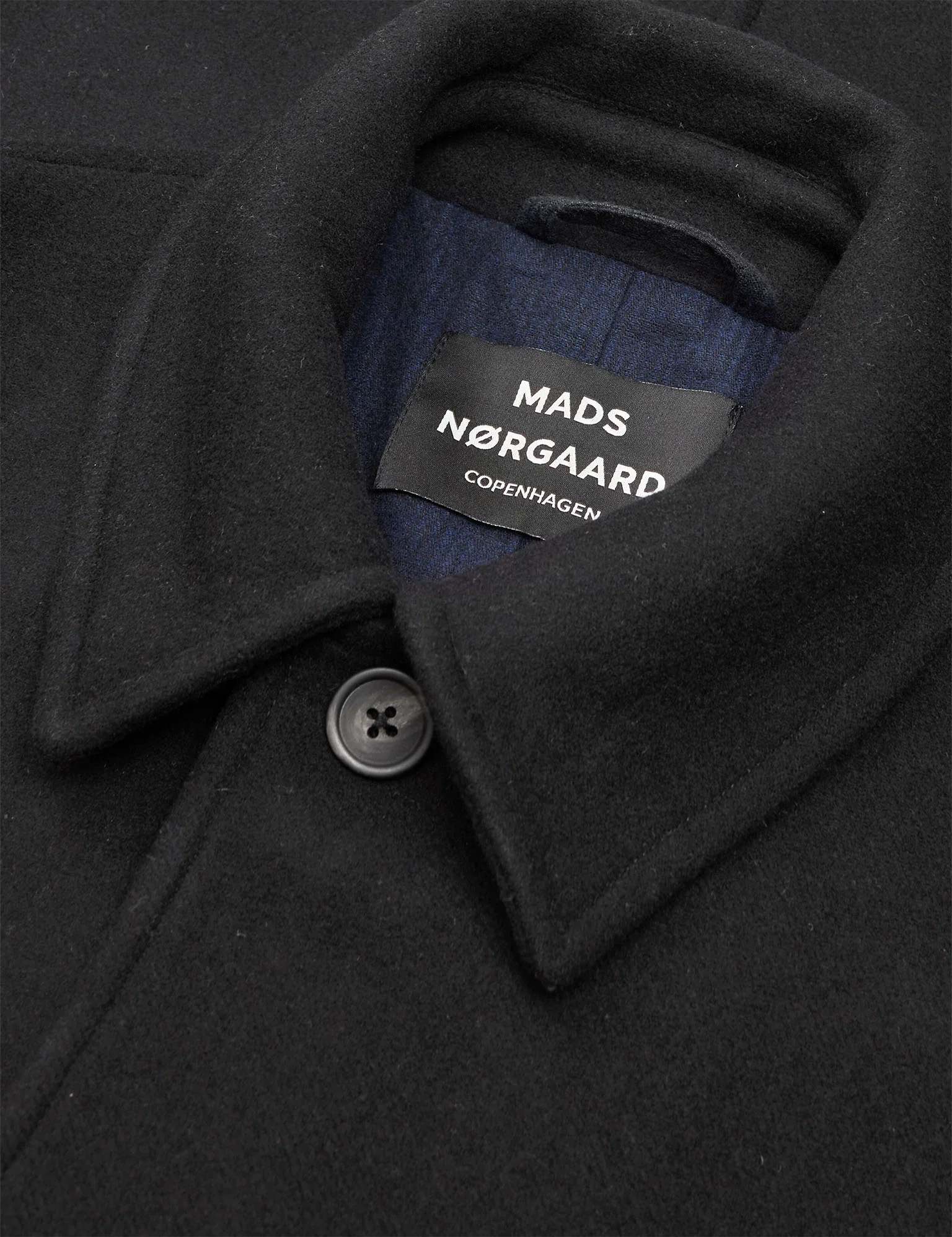 Compact Wool Curtis Coat, Black - Image 3