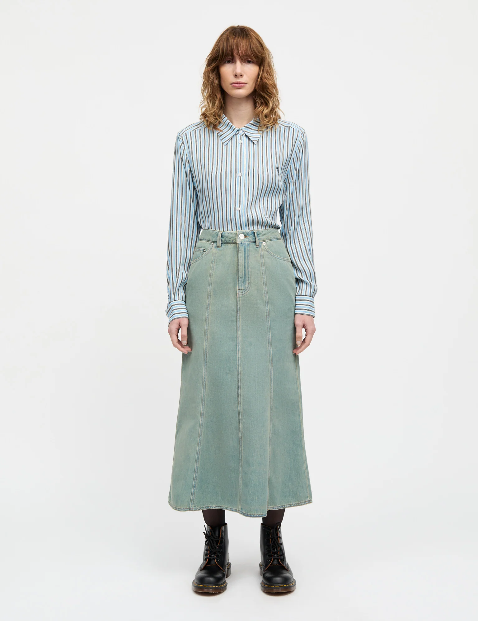 Cosy Denim Solan Skirt, Vintage Blue - Image 2