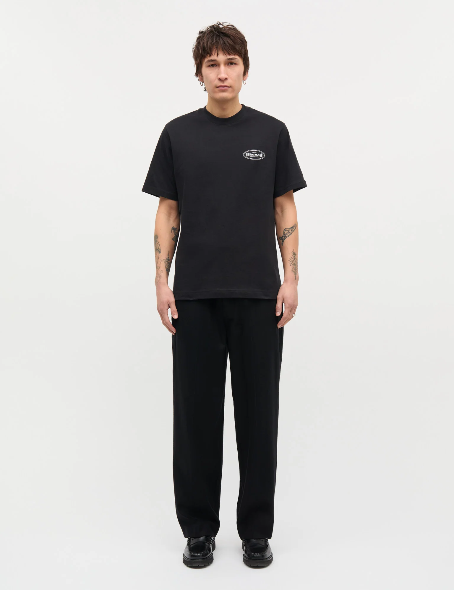 Cotton Jersey Big Logo Frode Tee, Black - Image 2