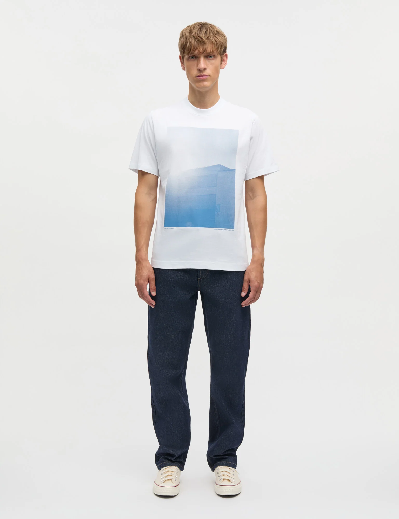 Cotton Jersey Frode Building Tee, White - Image 2
