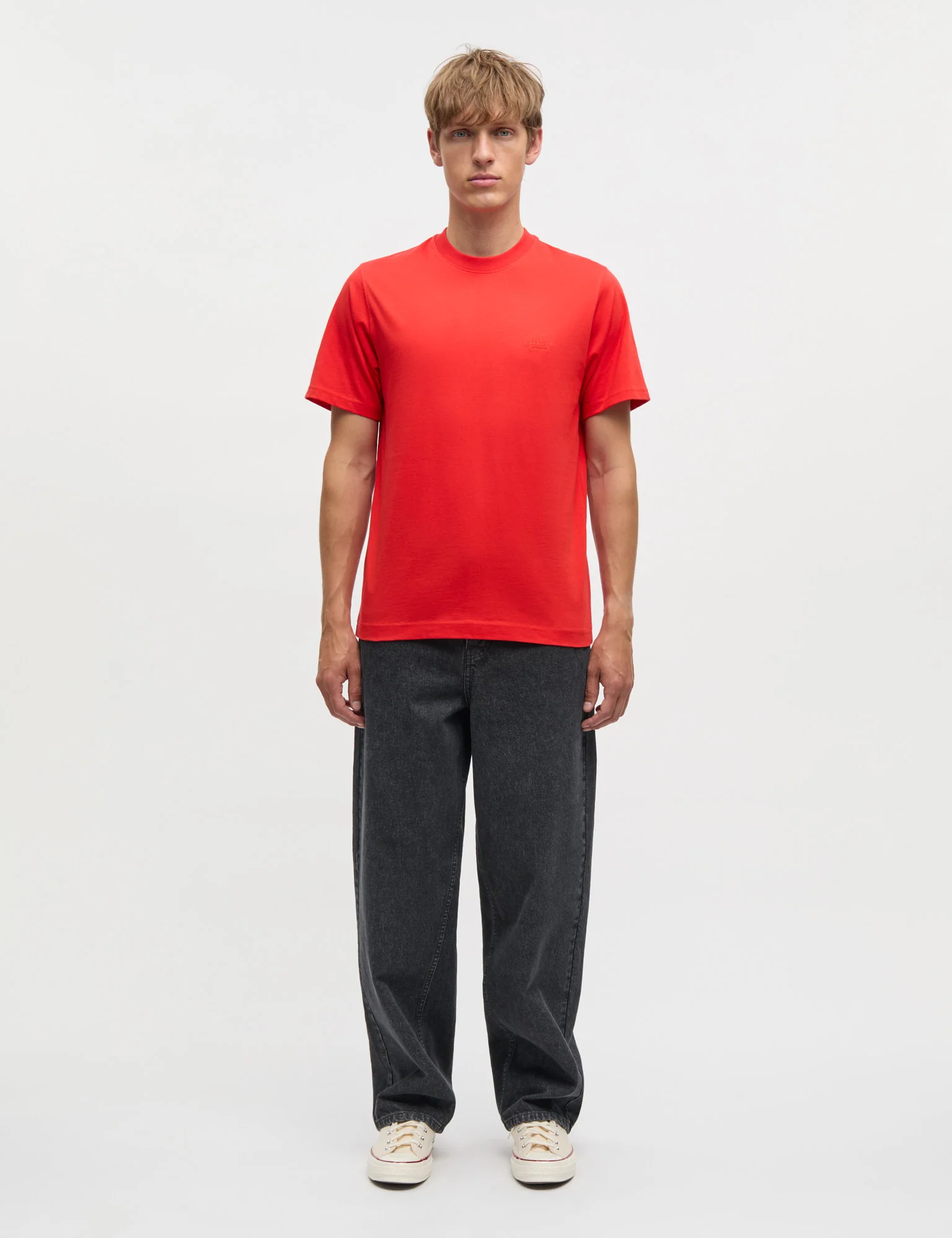 Cotton Jersey Frode Logo Tee FAV, Fiery Red - Image 2