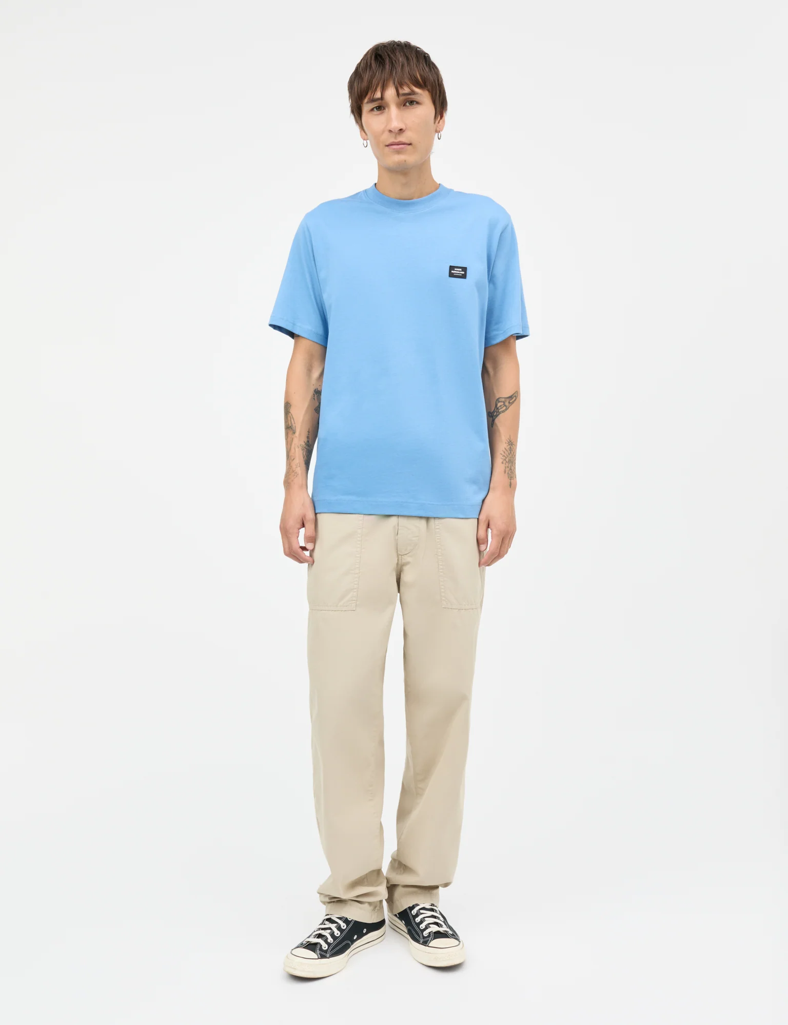 Cotton Jersey Frode Patch Tee, Riviera - Image 2