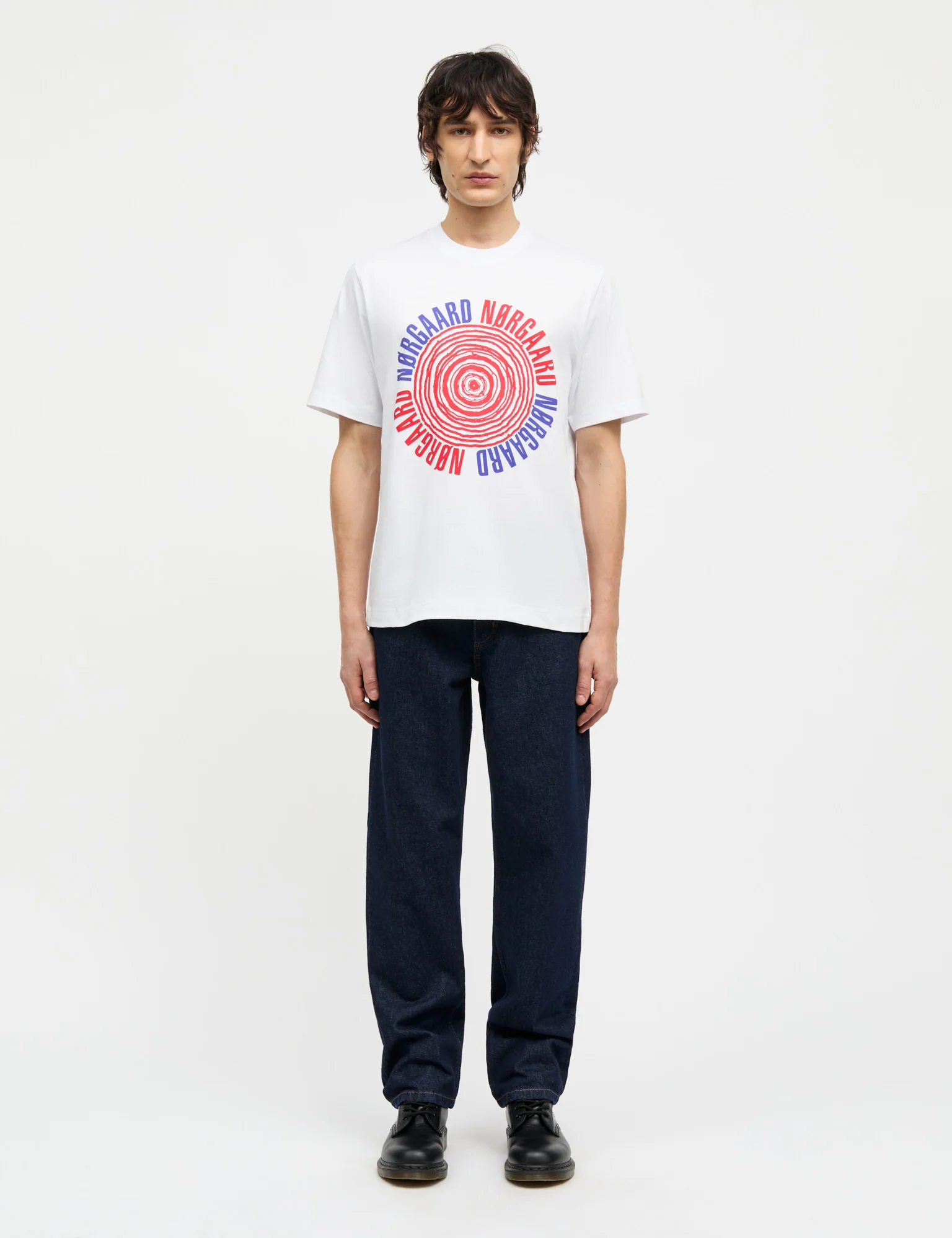 Cotton Jersey Spiral Frode Tee, White - Image 2