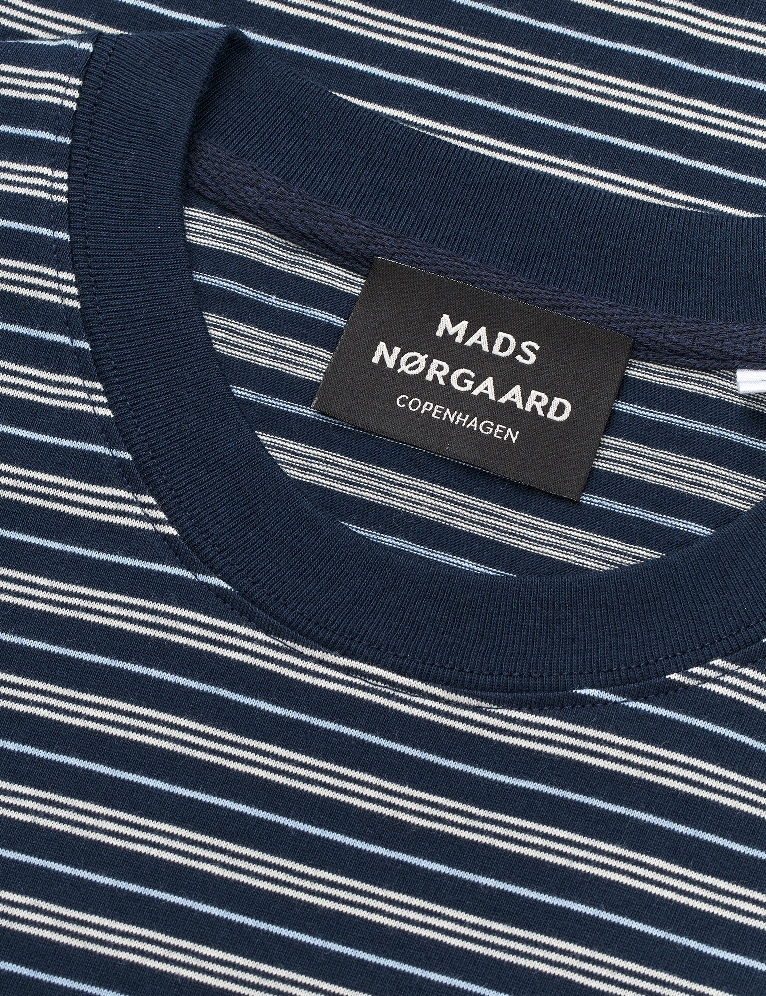 Cotton Jersey Stripe Frode Tee, Sky Captain/Vanilla Ice/Cashme - Image 3