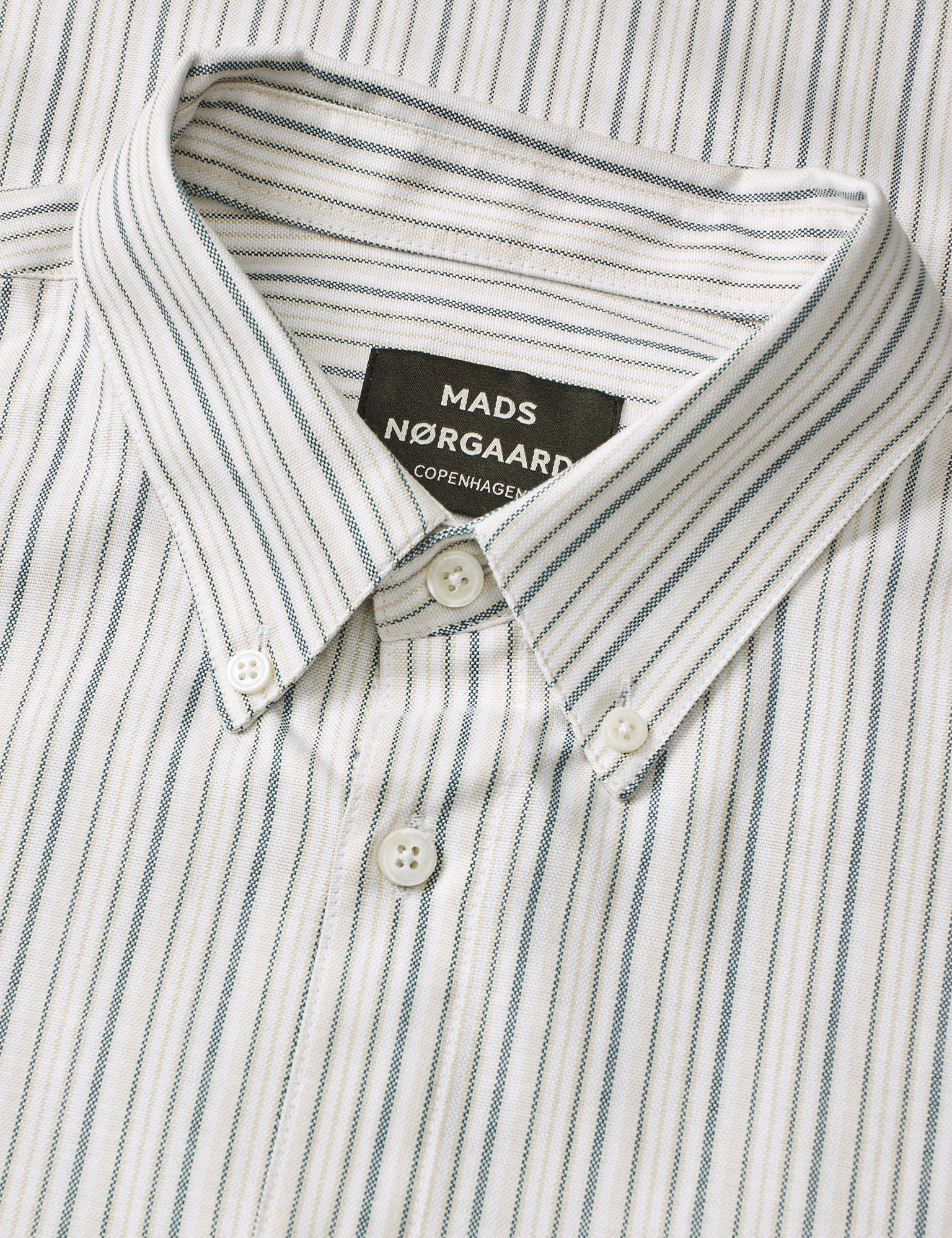 Cotton Oxford Sune Stripe Shirt BD FAV, Deep Sea - Image 3