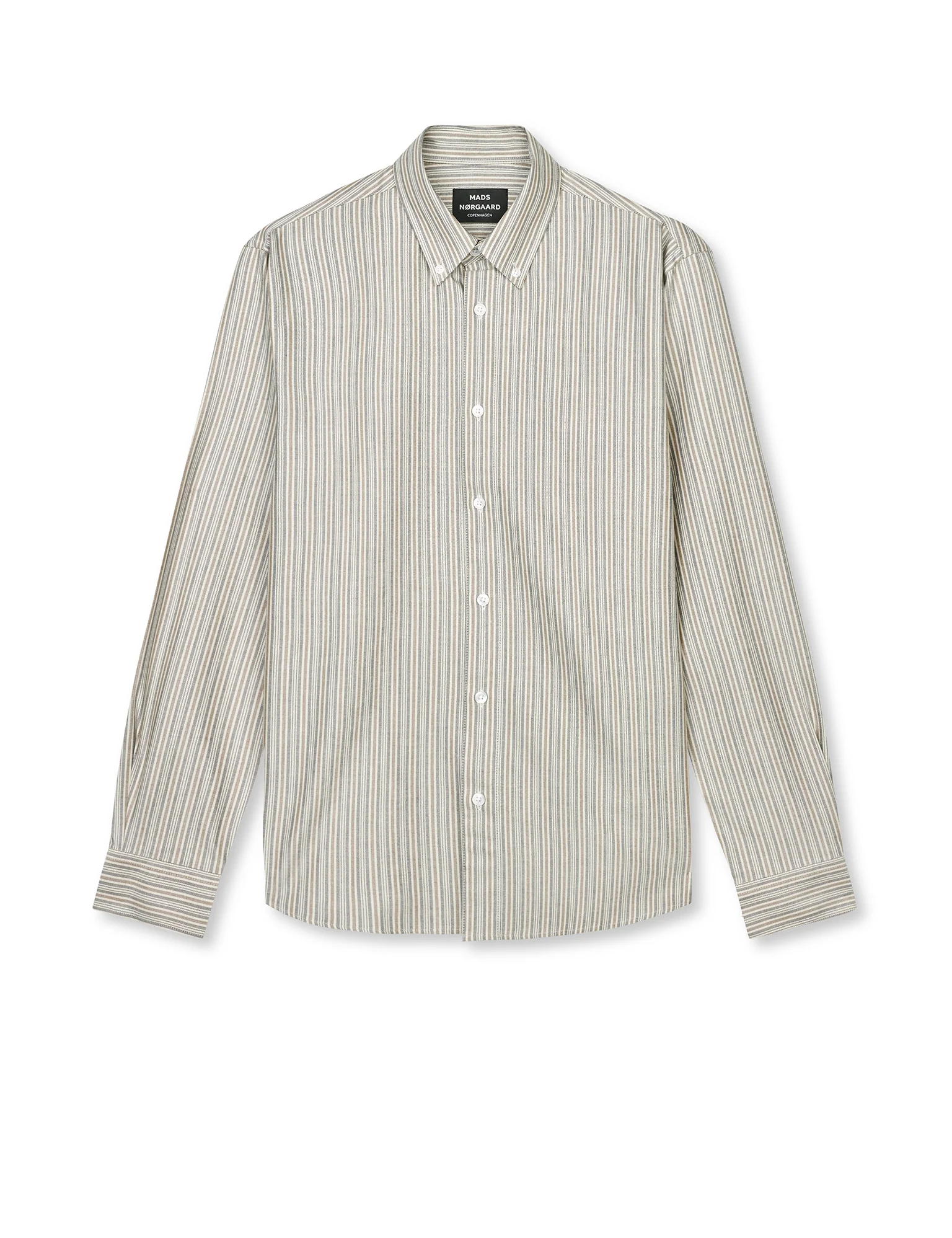 Cotton Oxford Sune Stripe Shirt BD FAV, Parisian Night/Beech
