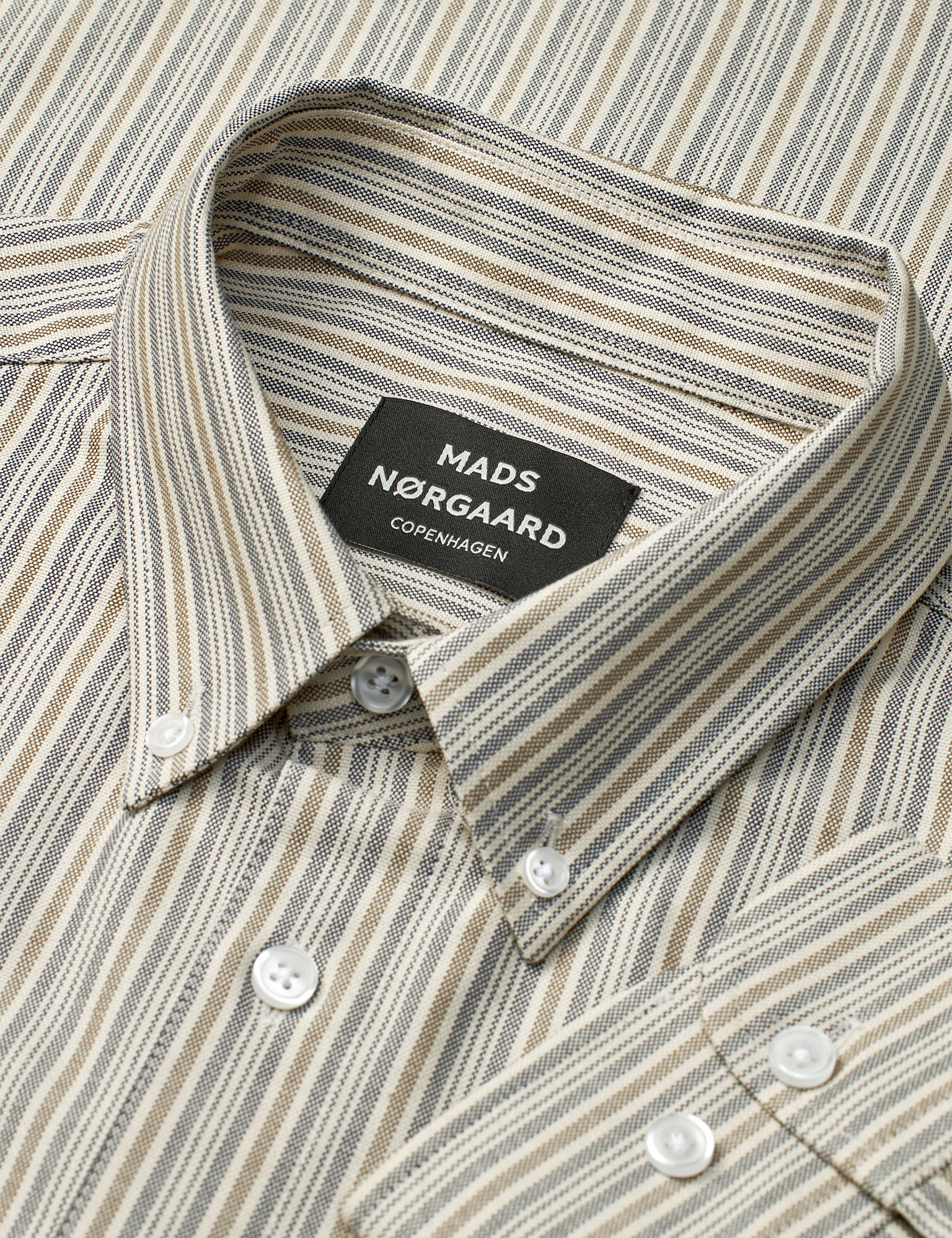 Cotton Oxford Sune Stripe Shirt BD FAV, Parisian Night/Beech - Image 3