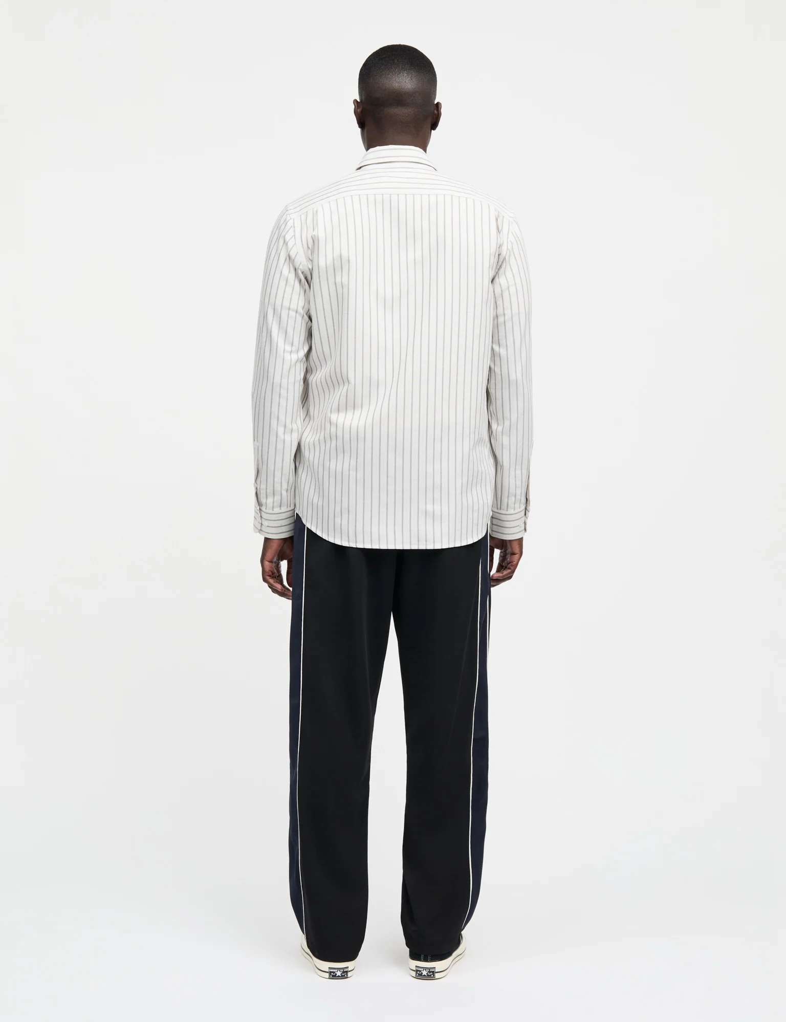 Cotton Oxford Sune Stripe Shirt BD FAV, White/Parisian Night/Rainy Day - Image 4