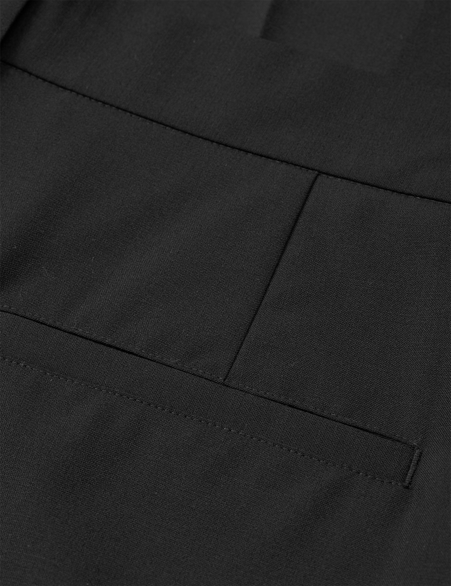Dense Weave Henry Pants, Black - Image 3