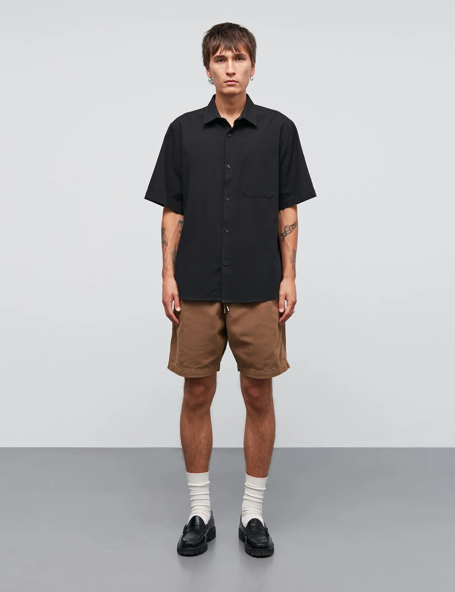 Dyed Canvas Beach Shorts, Kangaroo - Image 2