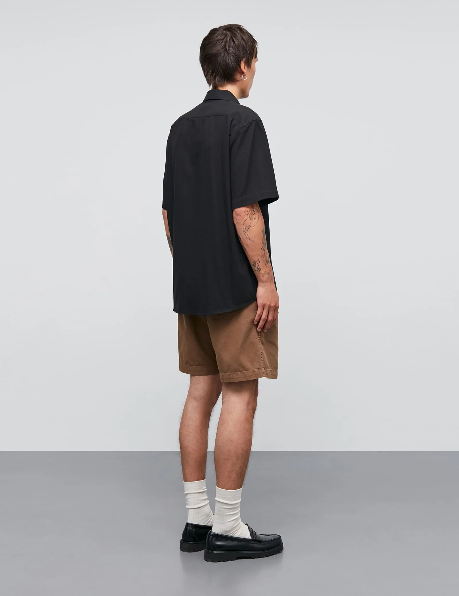 Dyed Canvas Beach Shorts, Kangaroo - Image 4