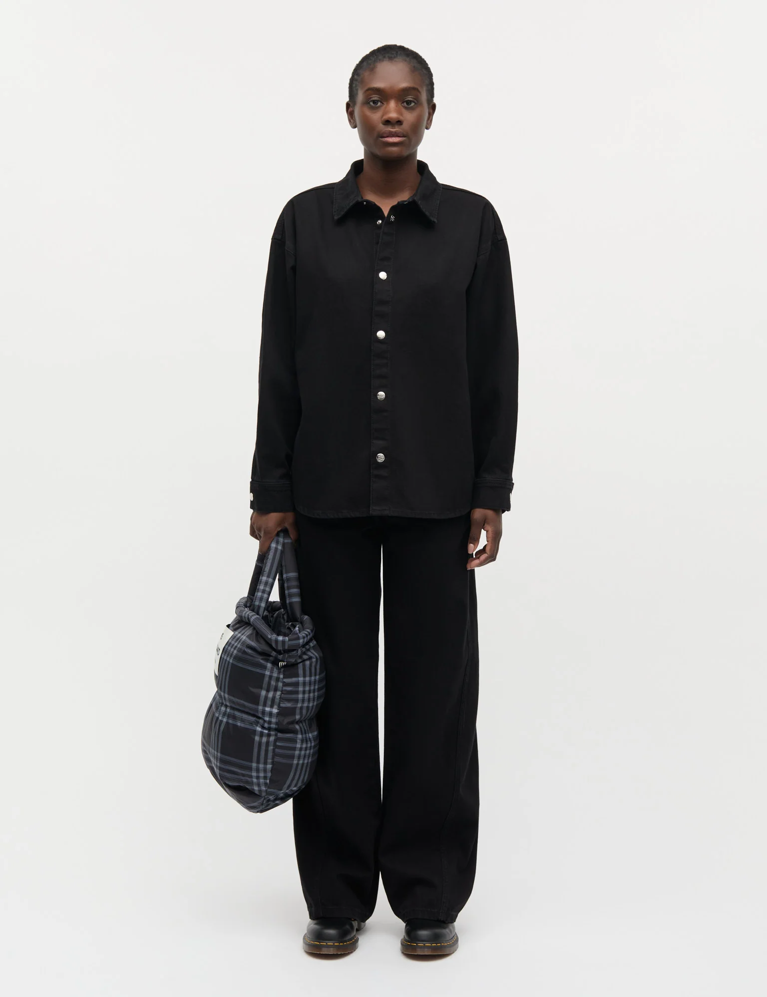 Dyed Denim Gisla Shirt, Black - Image 2