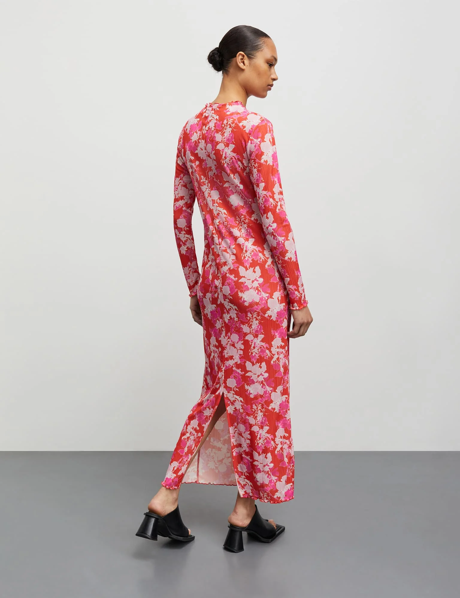 Fancy Jersey Melanie Dress, AOP Rose/Fiery Red - Image 4