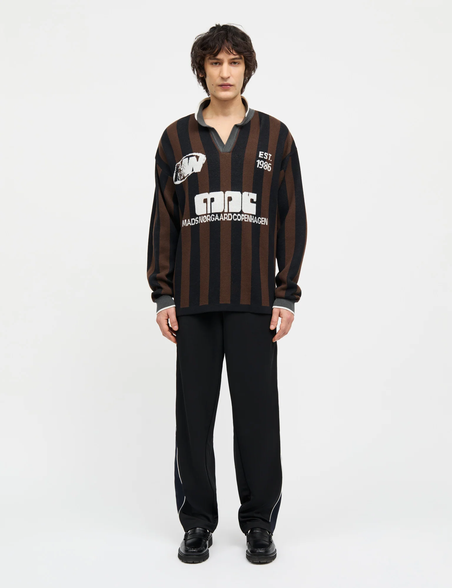 Fancy Liam Football Knit, Black/Demitasse - Image 2