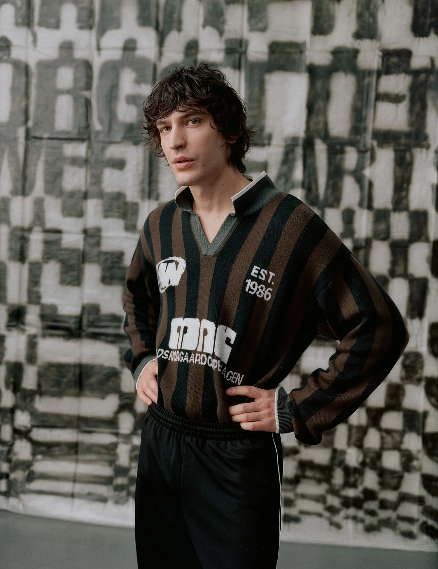 Fancy Liam Football Knit, Black/Demitasse - Image 5