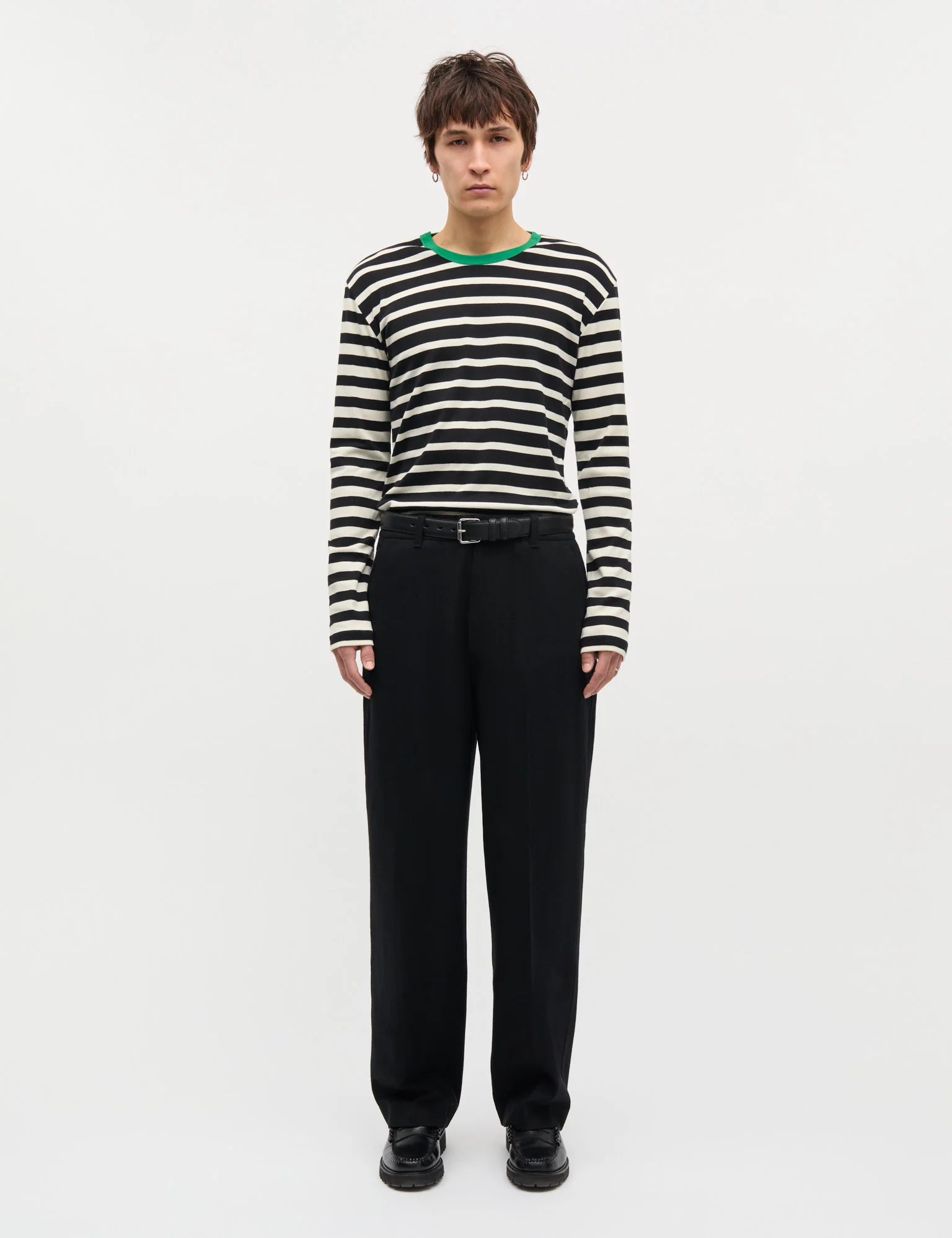 Fancy Wool Henry Pants, Black - Image 2