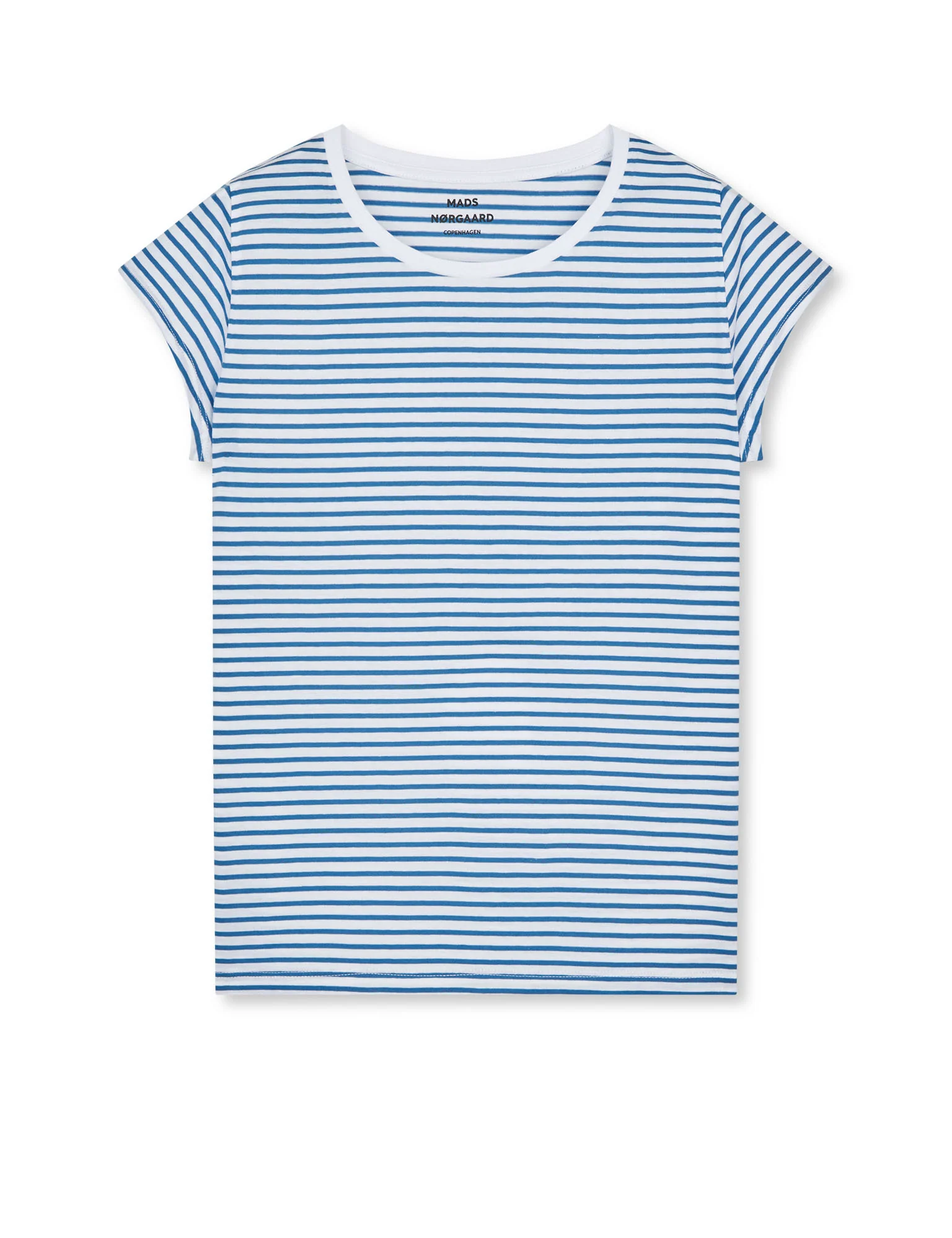 Fine Jersey Stripe Teasy Tee FAV, Brilliant White/Bright Cobalt - Image 3