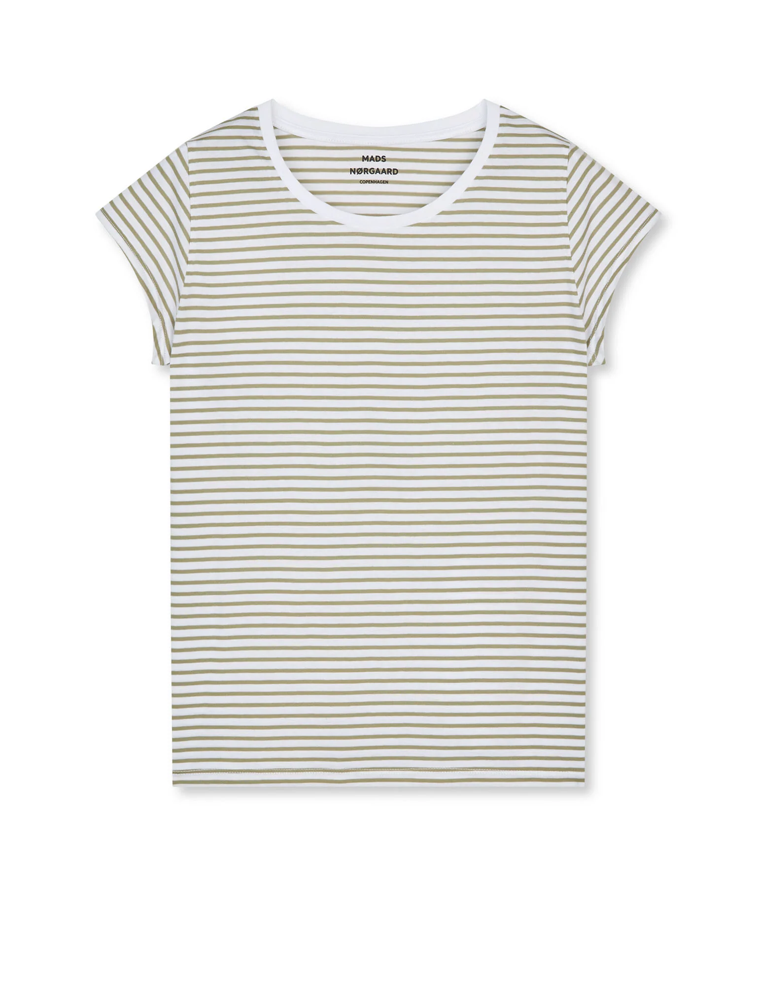 Fine Jersey Stripe Teasy Tee FAV, Brilliant White/Overland Trek - Image 3