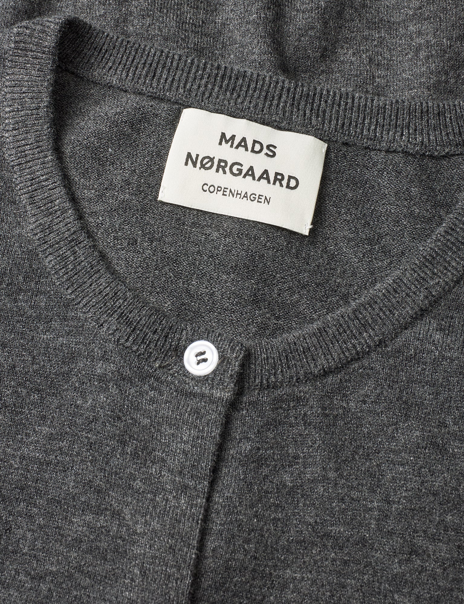 Fine Merino Charlot Cardigan, Dark Grey Melange - Image 3