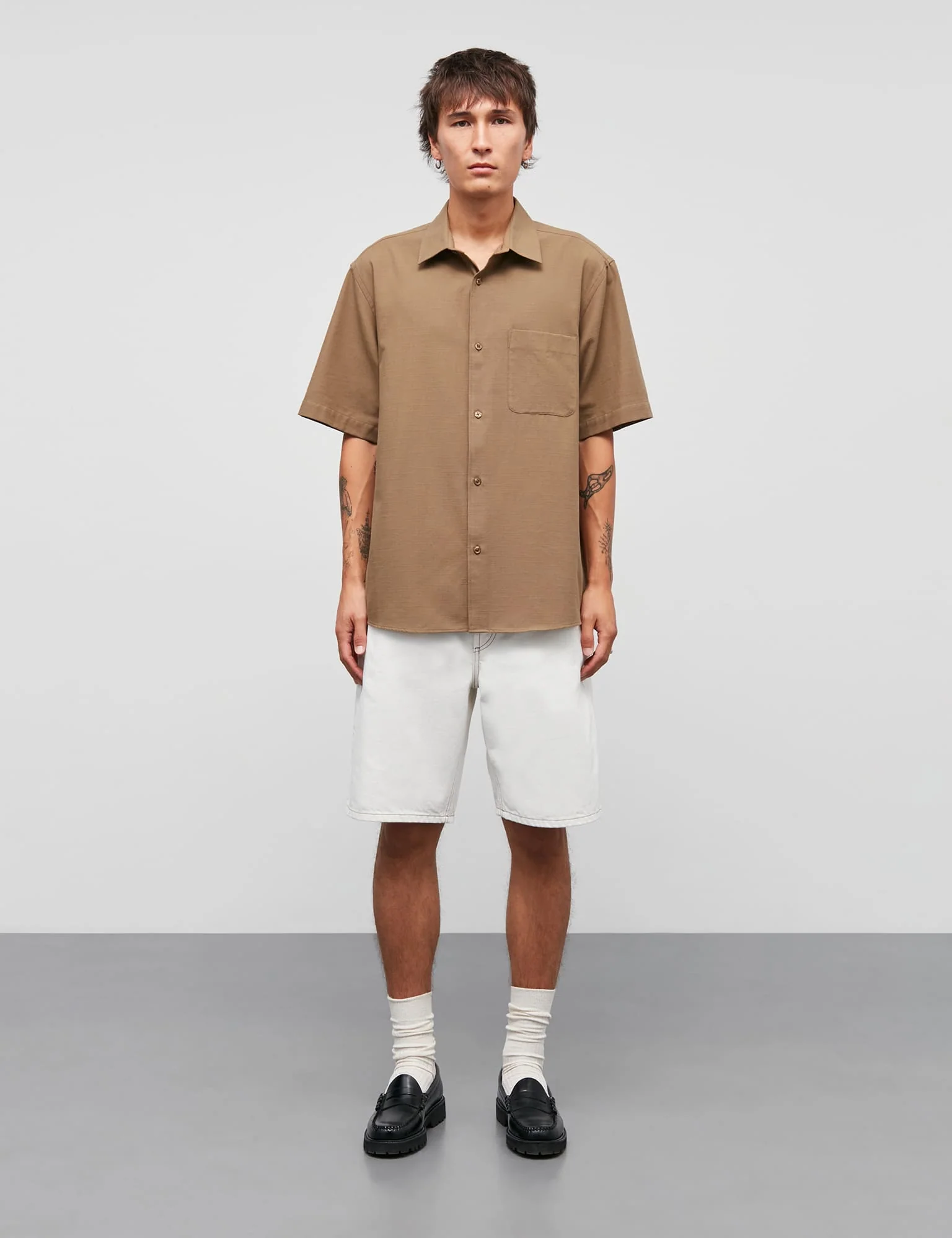Grida Cotton Victor Shirt SS, Kangaroo - Image 2