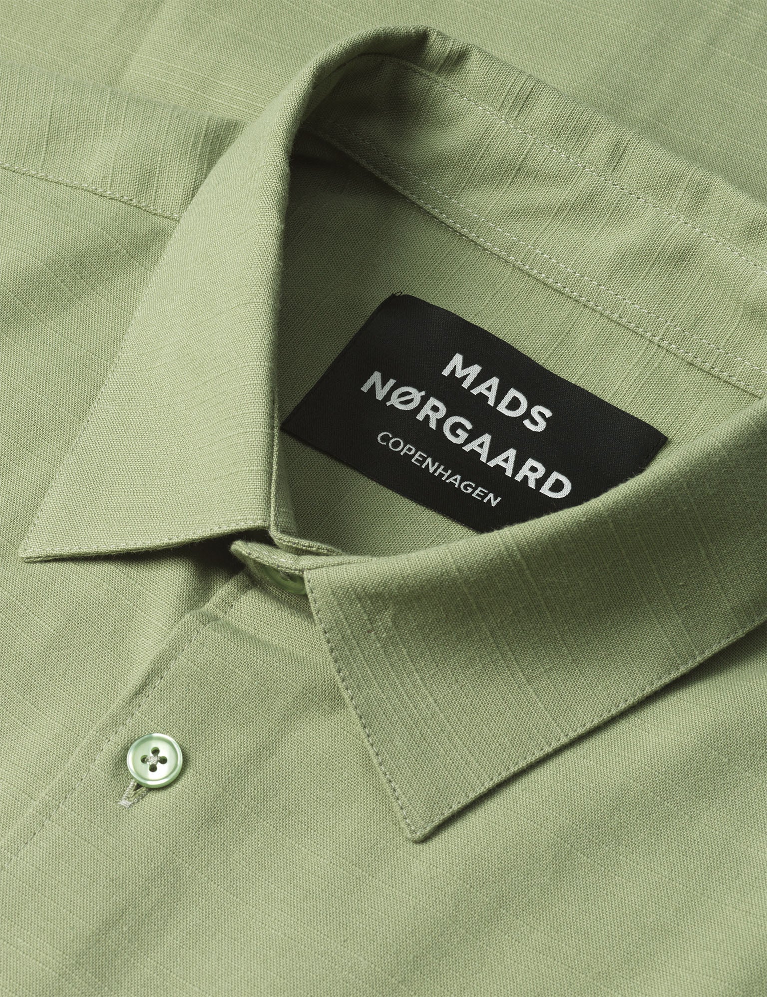 Grida Cotton Victor Shirt SS, Oil Green - Image 3