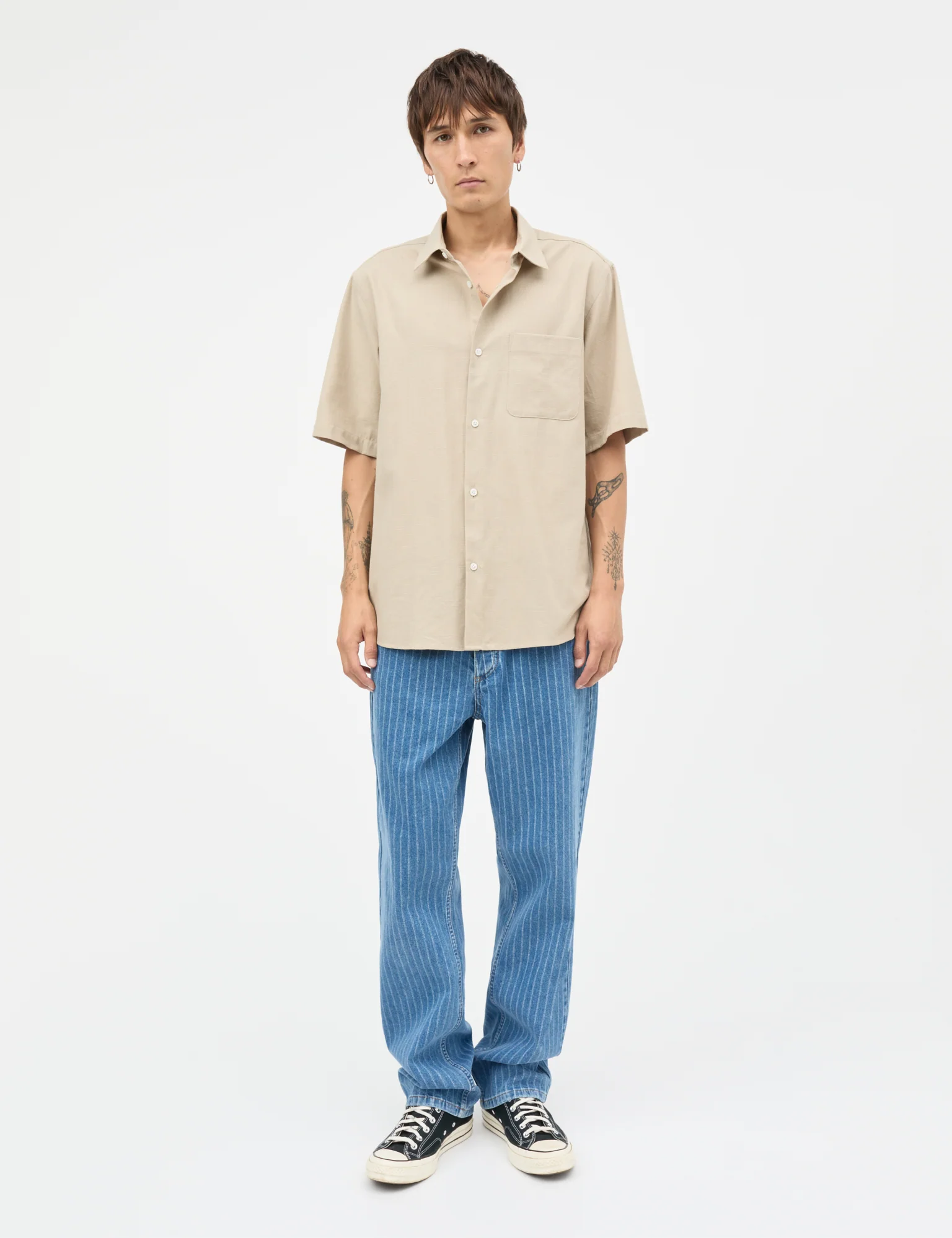 Grida Cotton Victor Shirt SS, Plaza Taupe - Image 2